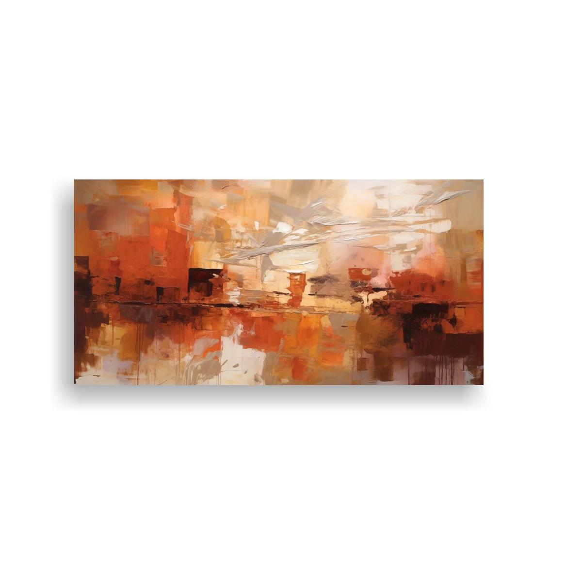 Cuadro paisaje urbano abstracto con reflejos difuminados — imagen principal