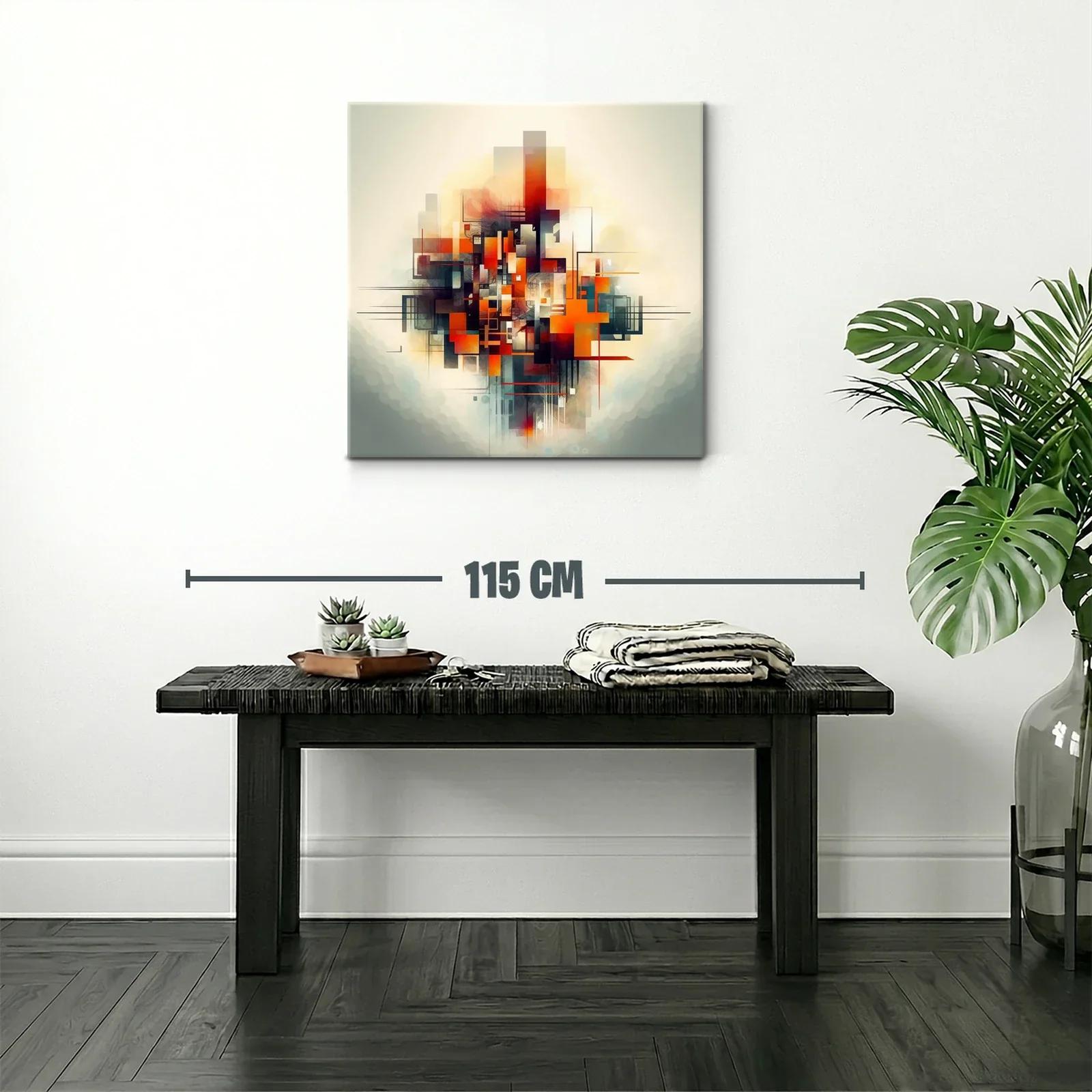 Composición Abstracta en Tonos Cálidos y Fríos — miniatura 2