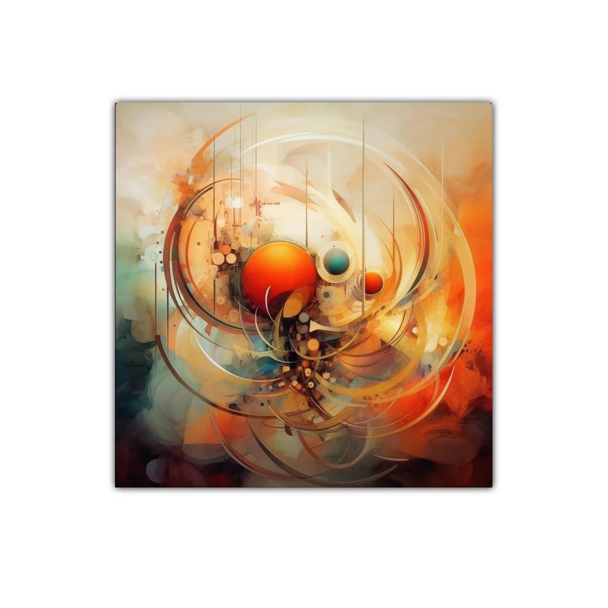 Composición abstracta con esferas cálidas y dinámicas — miniatura 1