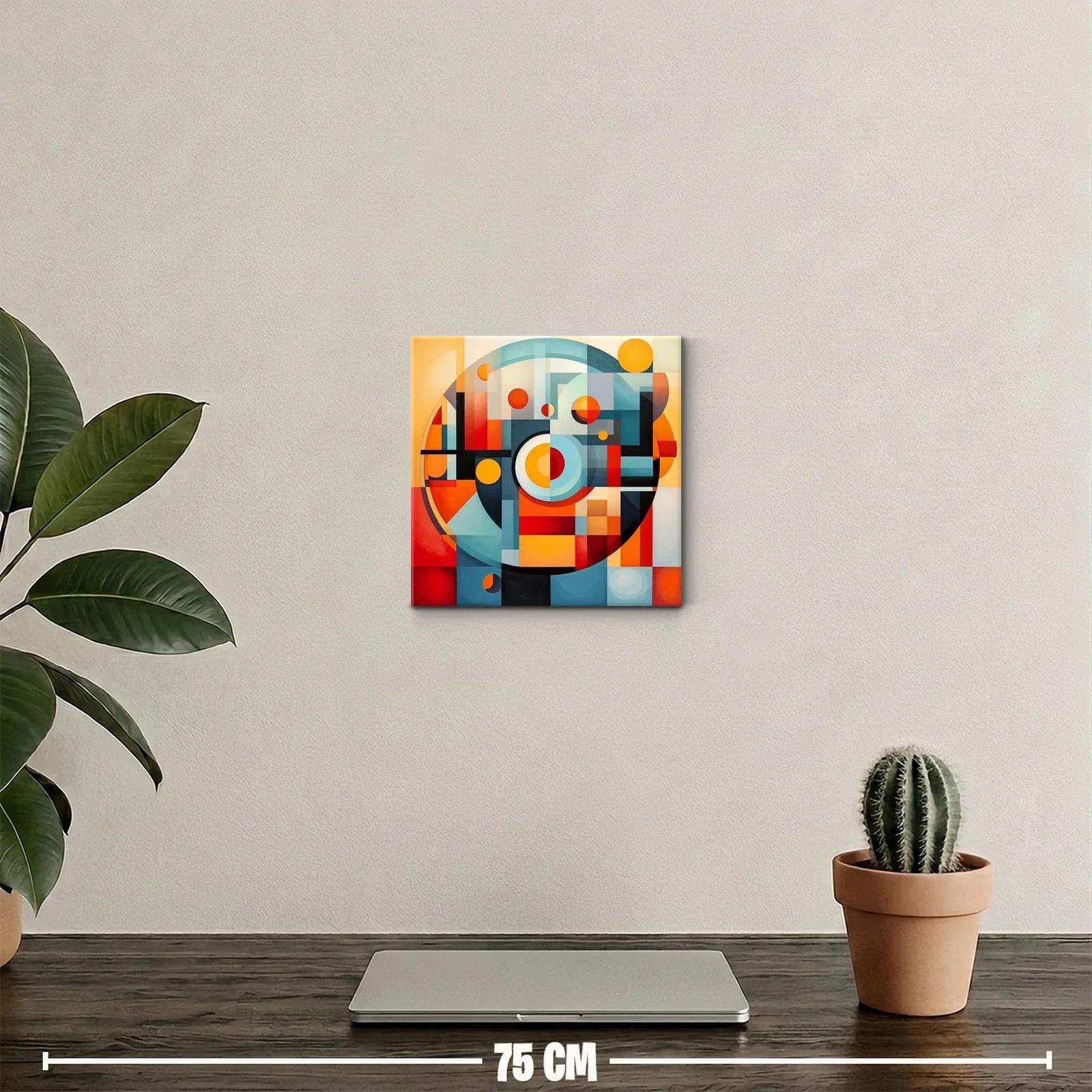 Composición geométrica con formas y círculos en tonos cálidos — miniatura 2