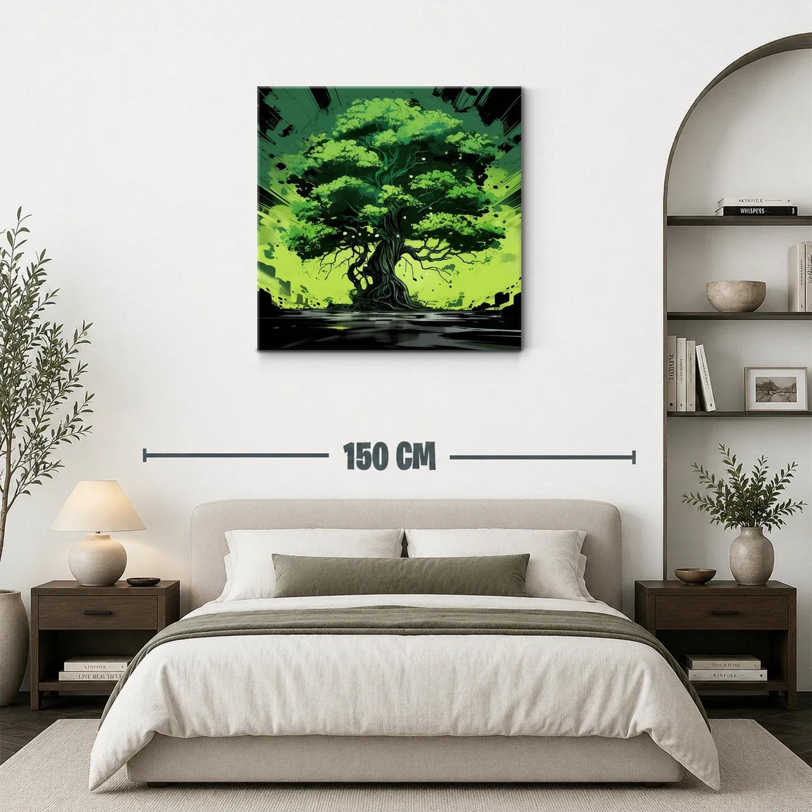 Impresionante composición de árbol vibrante en tonos verdes — miniatura 3