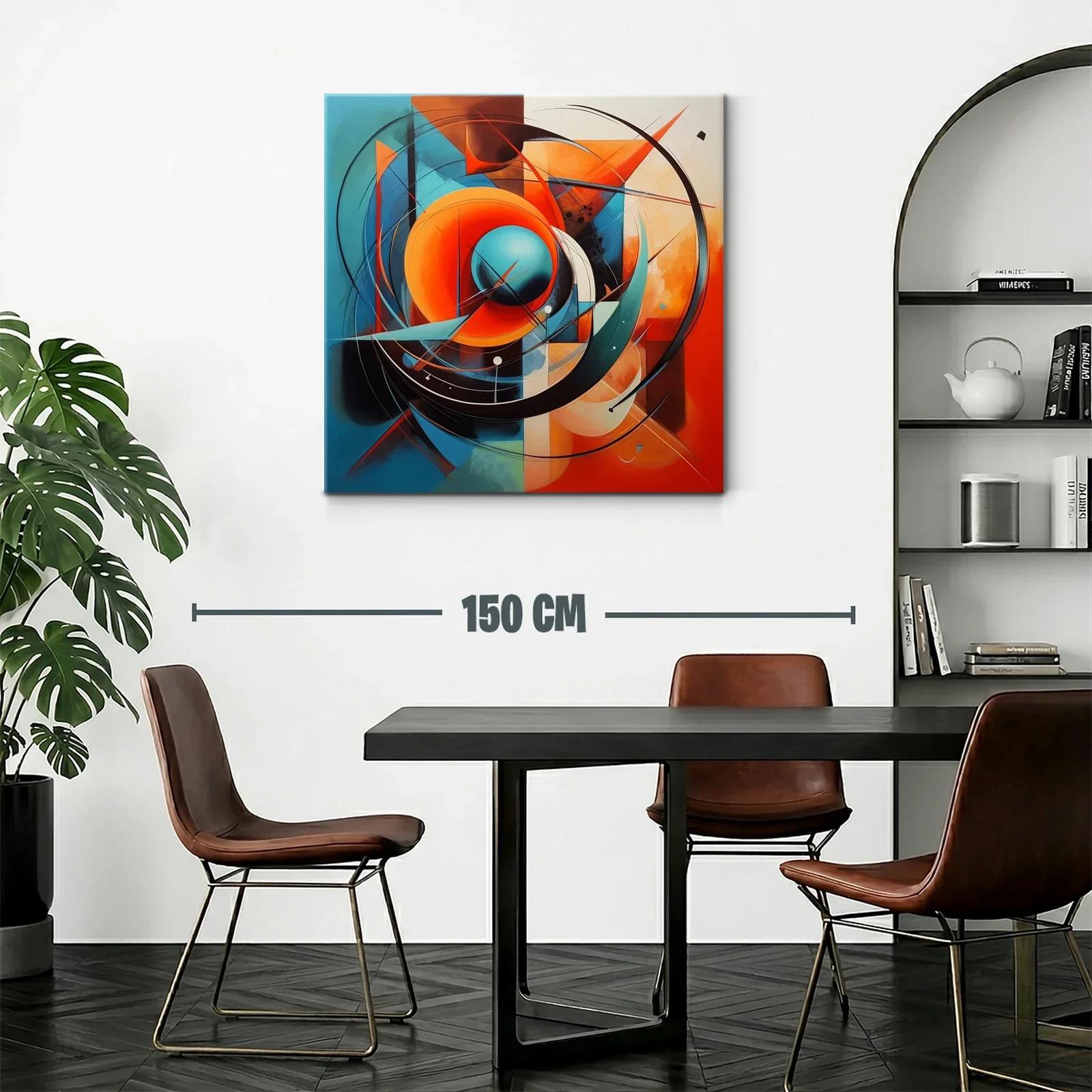 Composición abstracta con círculos y tonos cálidos y fríos — miniatura 2