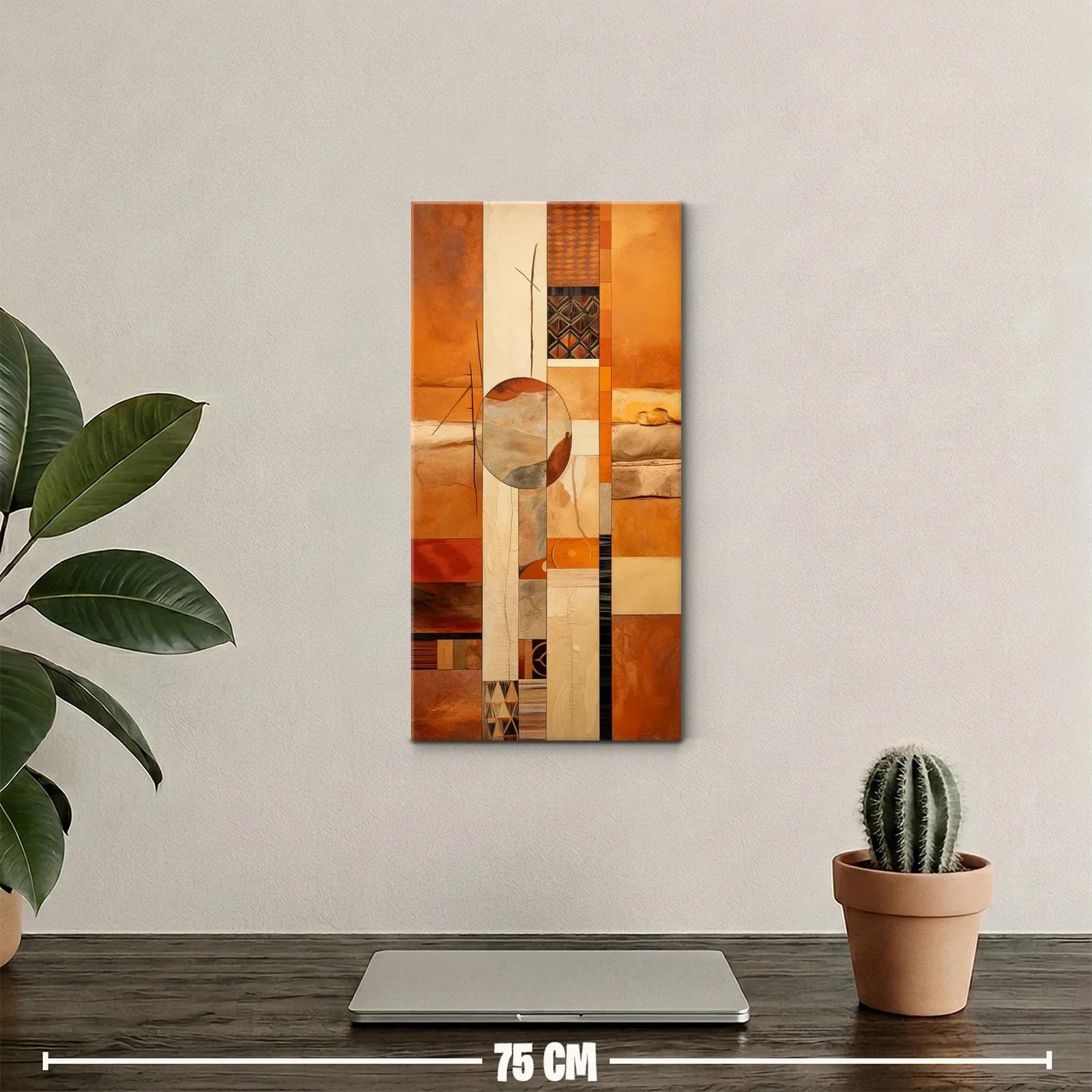 Cuadro composición geométrica abstracta en tonos tierra — miniatura 2