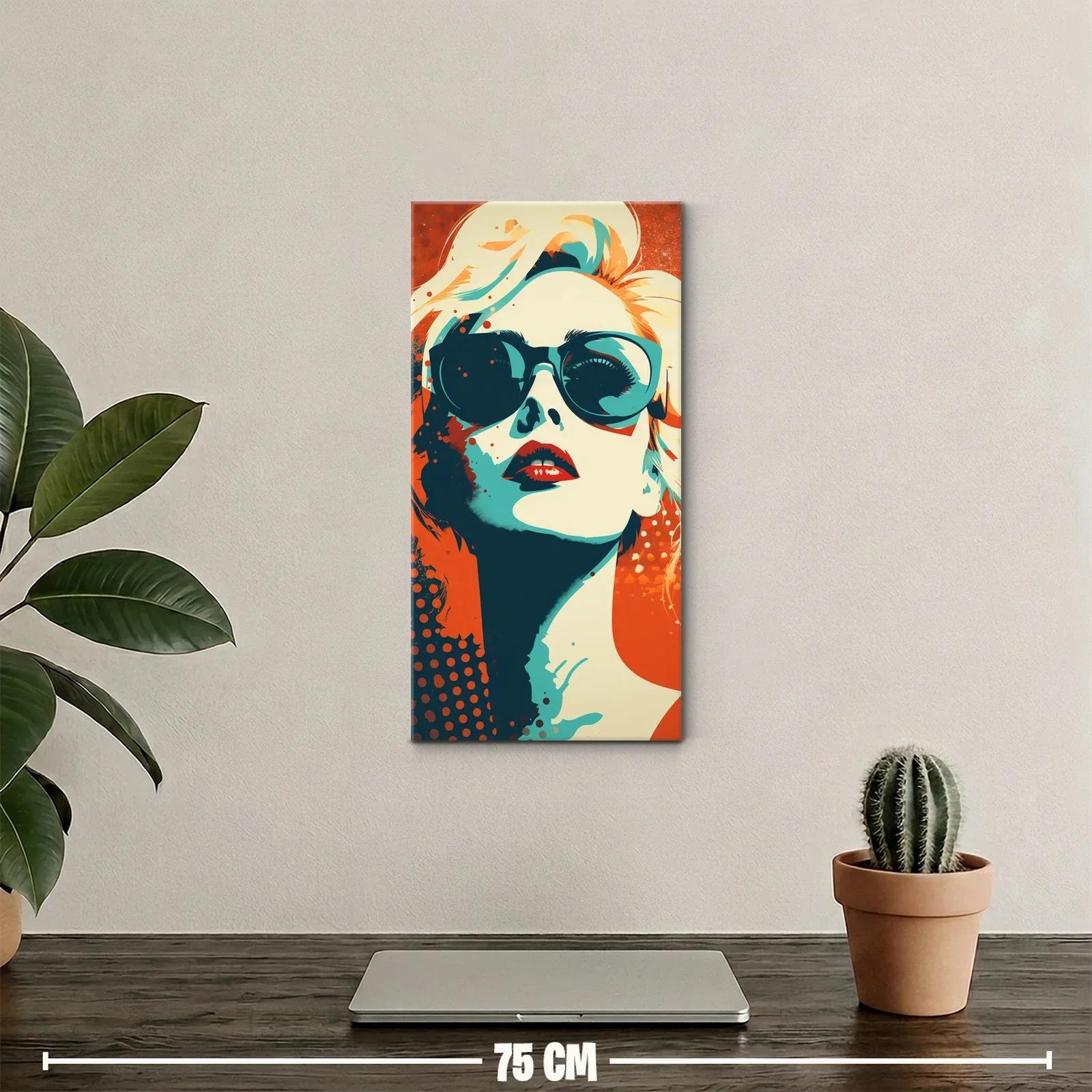 Cuadro mujer con gafas de sol y labios rojos — miniatura 2
