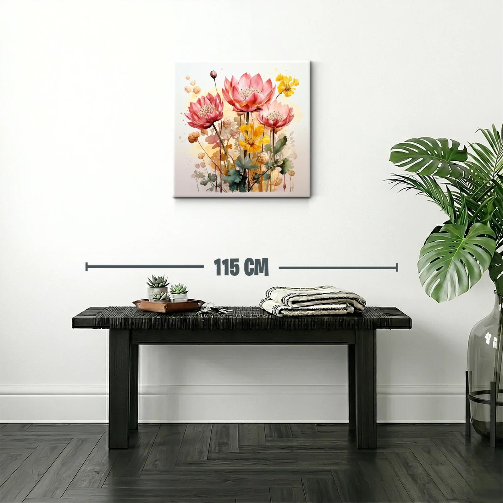 Composición floral vibrante con tonos rosas y amarillos — miniatura 2