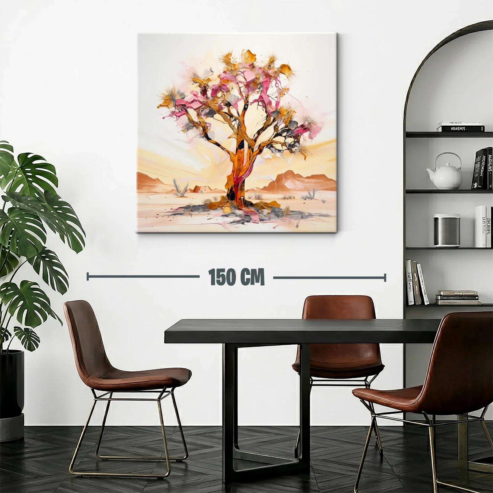 Árbol abstracto en tonos cálidos y acentos rosas — miniatura 2