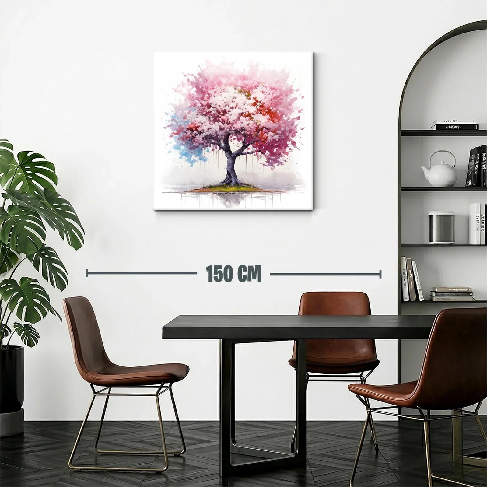 Árbol floreciente con tonos rosa y rojo vibrantes — miniatura 2