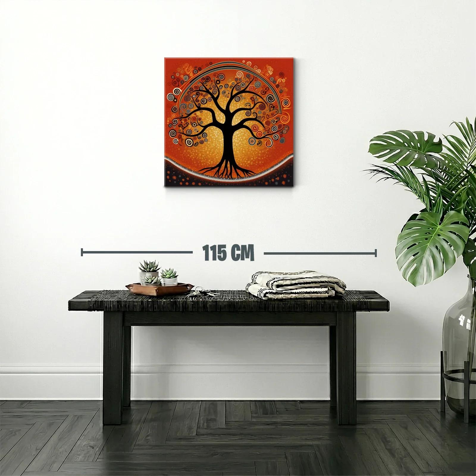 Árbol con espirales vibrantes en tonos cálidos y negros — miniatura 2