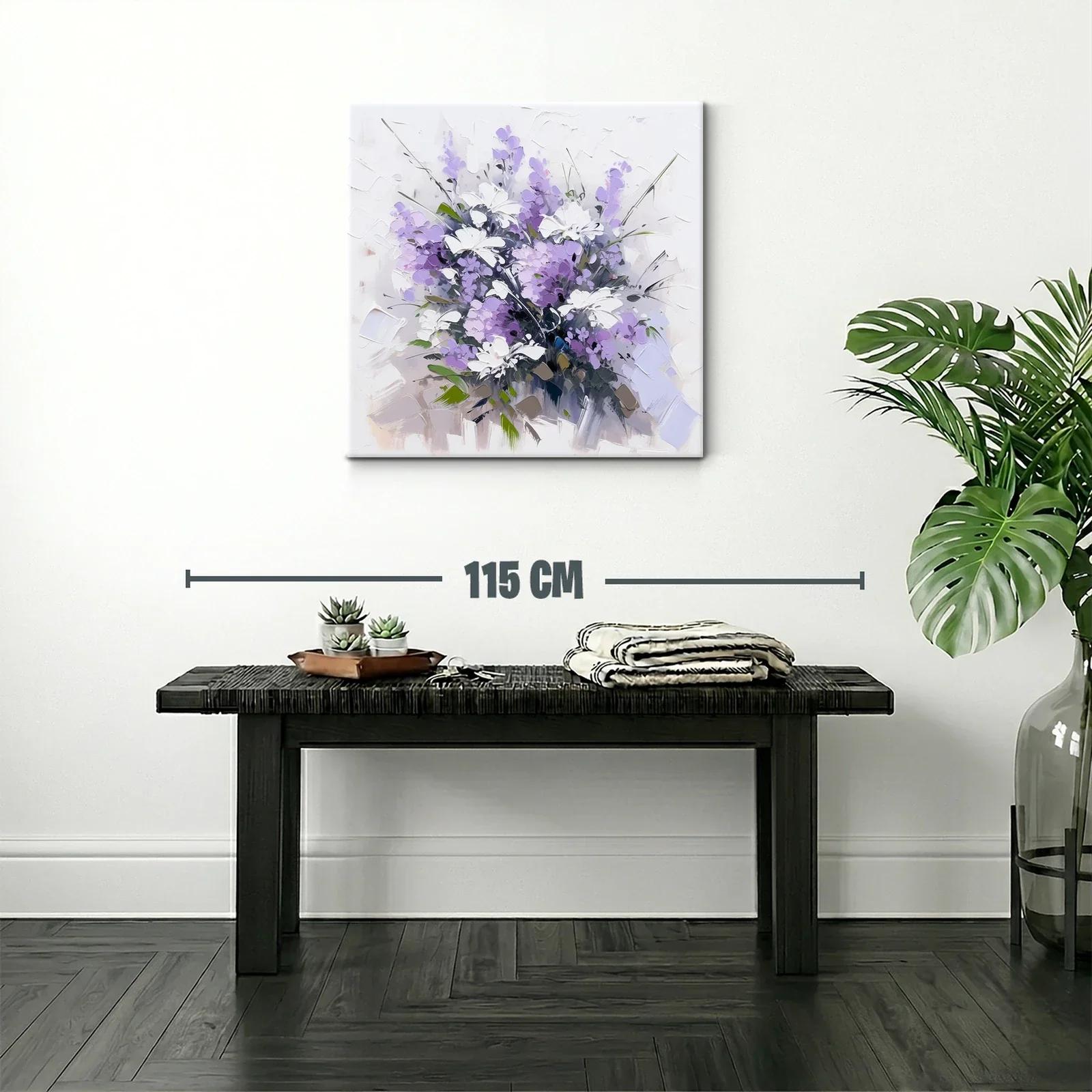Ramo de flores en tonos lilas y blancos vibrantes — miniatura 2