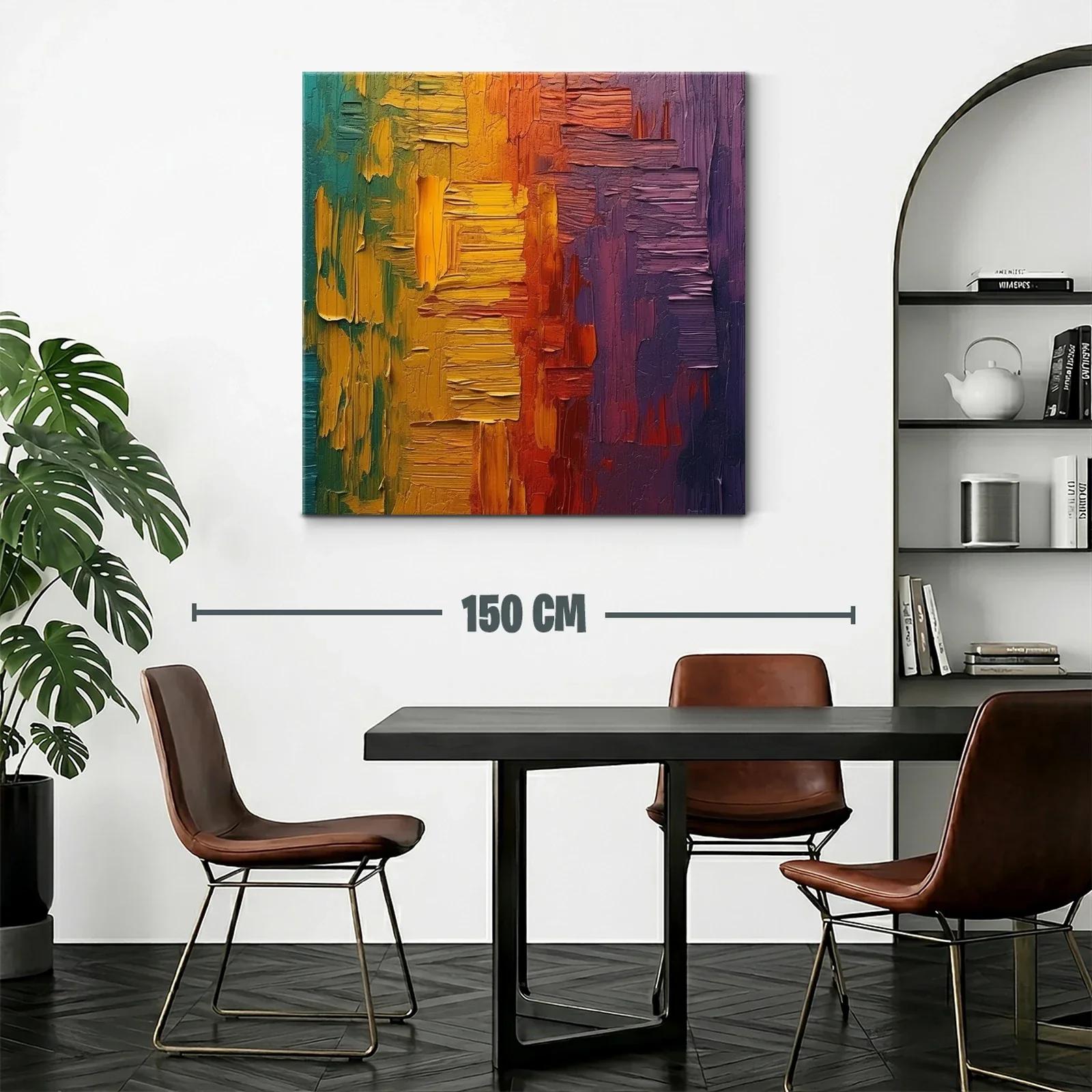 Cuadro abstracto con texturas y vibrantes tonos cálidos — miniatura 2