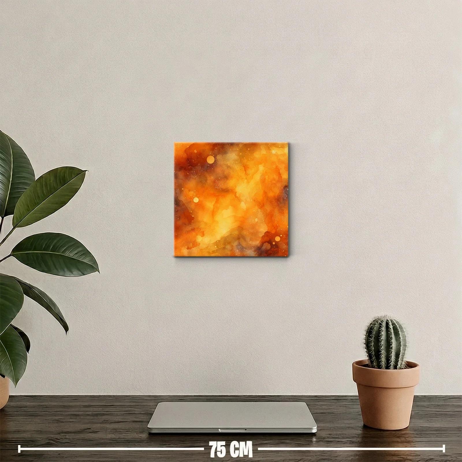 Cuadro decorativo vibrante en tonos cálidos anaranjados — miniatura 2