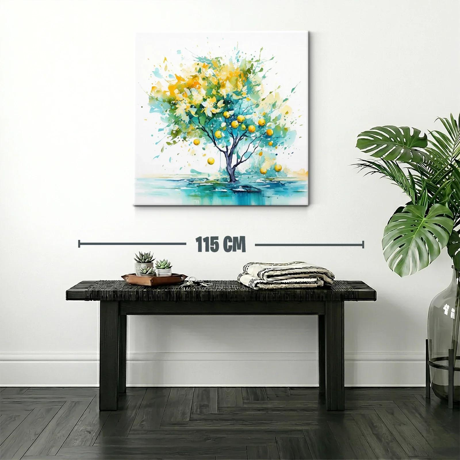 Árbol encantado con frutos en vibrantes tonos azules y amarillos — miniatura 2
