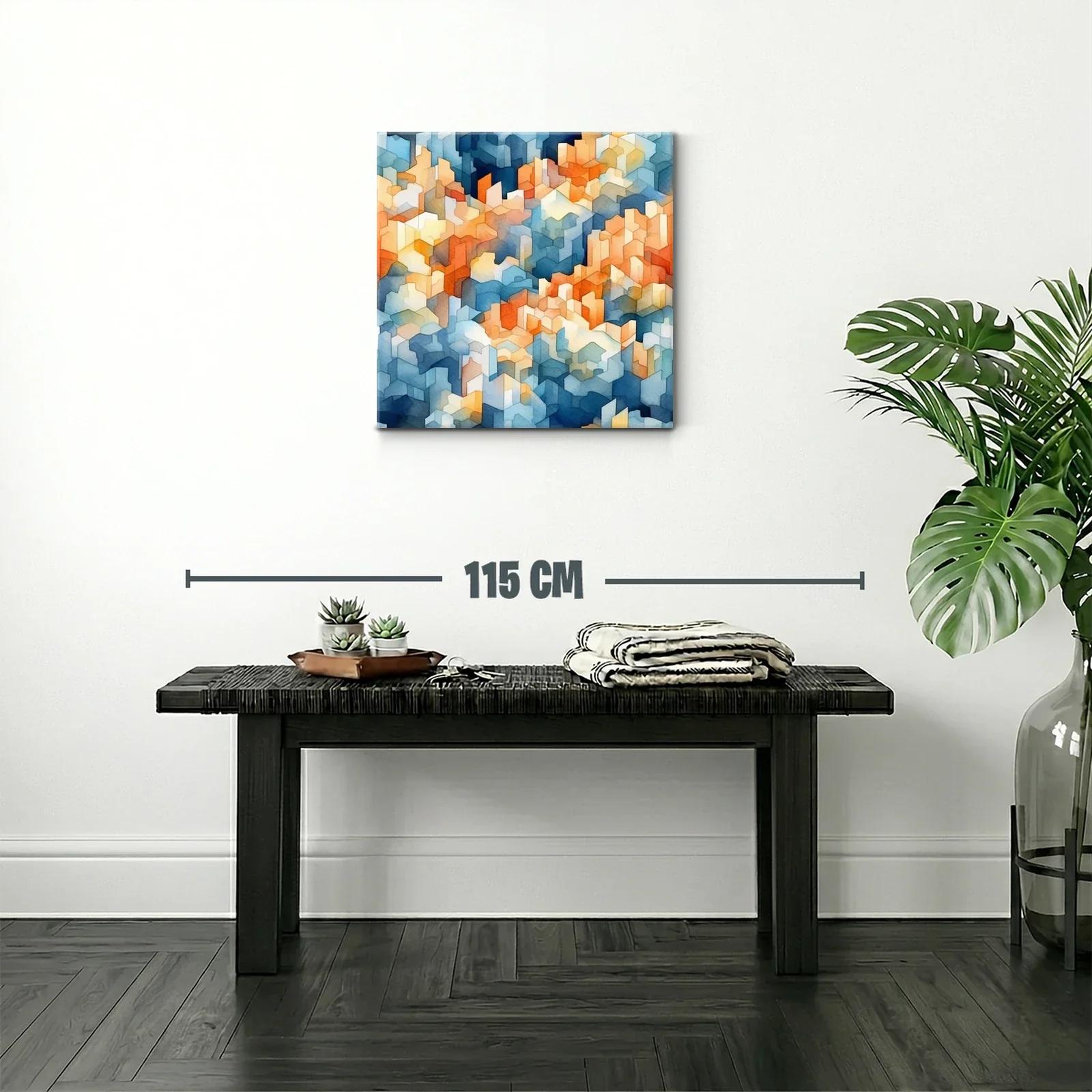 Diseño urbano abstracto en tonos azules y cálidos — miniatura 2