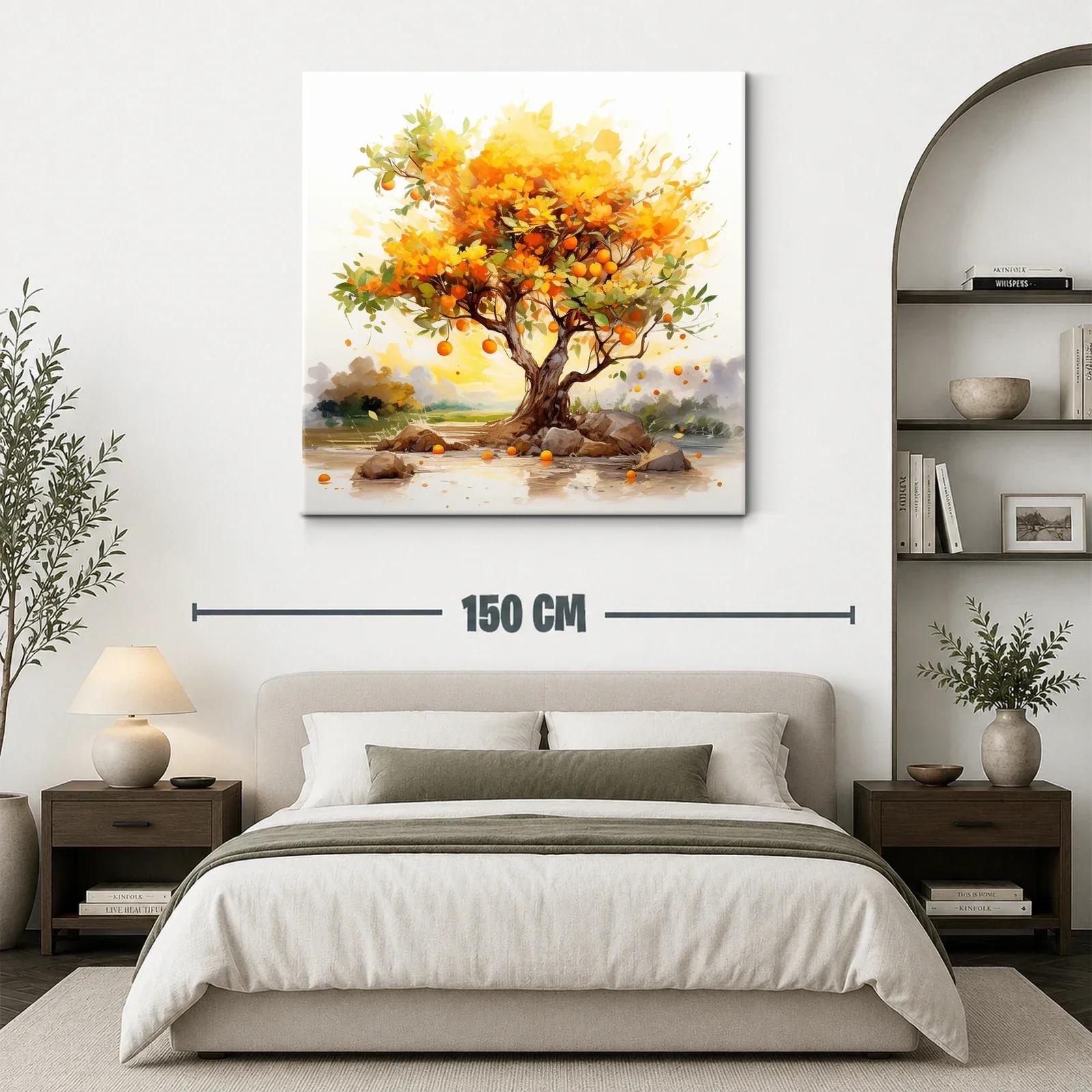 Árbol de naranjas iluminado en vibrantes tonos cálidos — miniatura 3