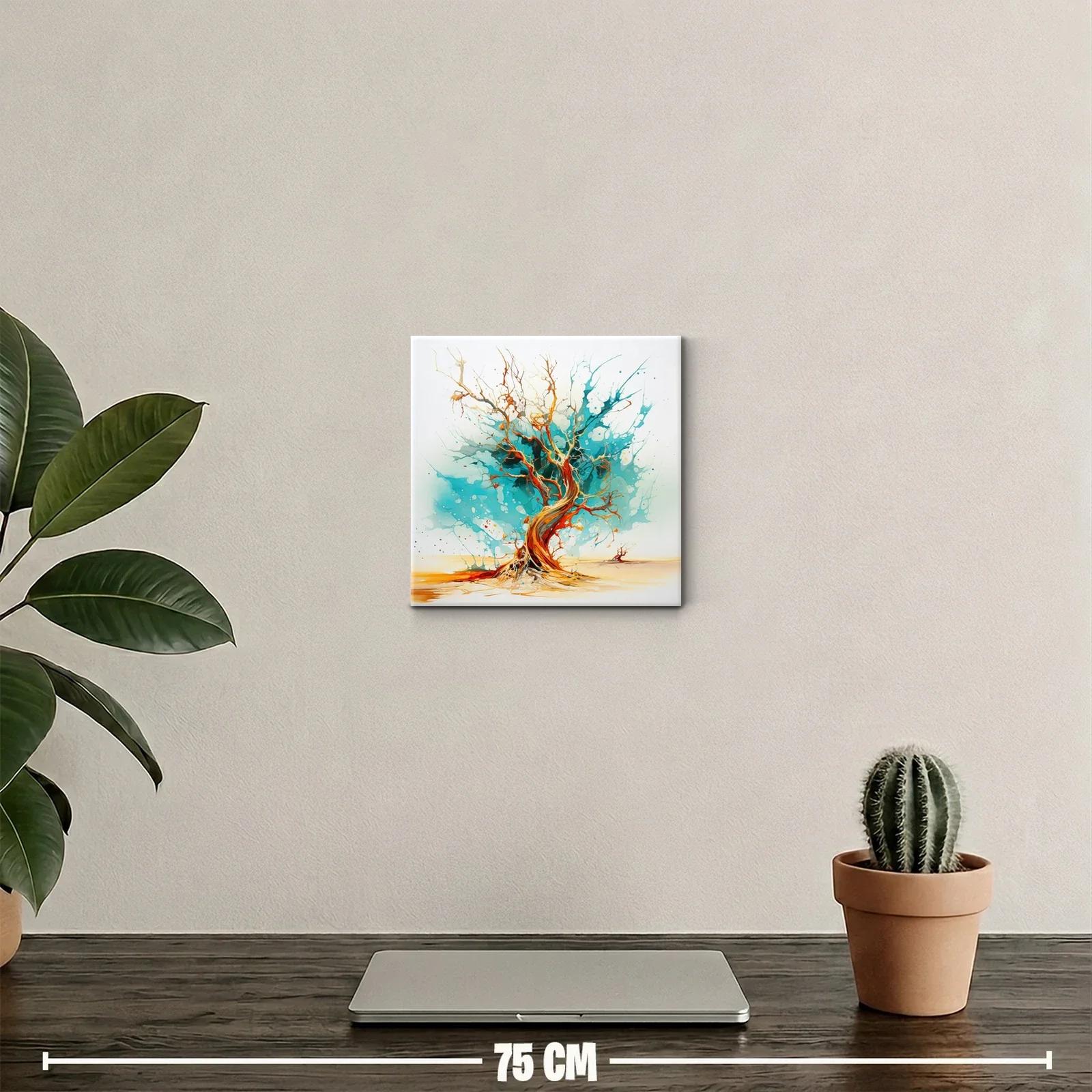 Árbol abstracto en tonos vibrantes y azulados — miniatura 2