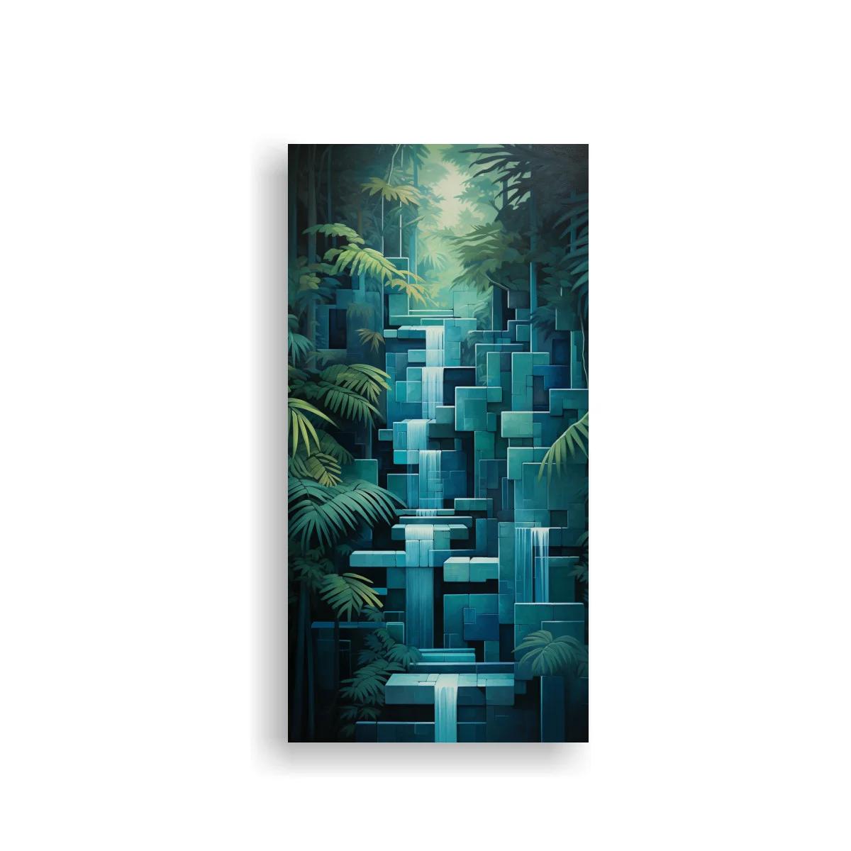 Cuadro cascada geométrica en la selva — imagen principal