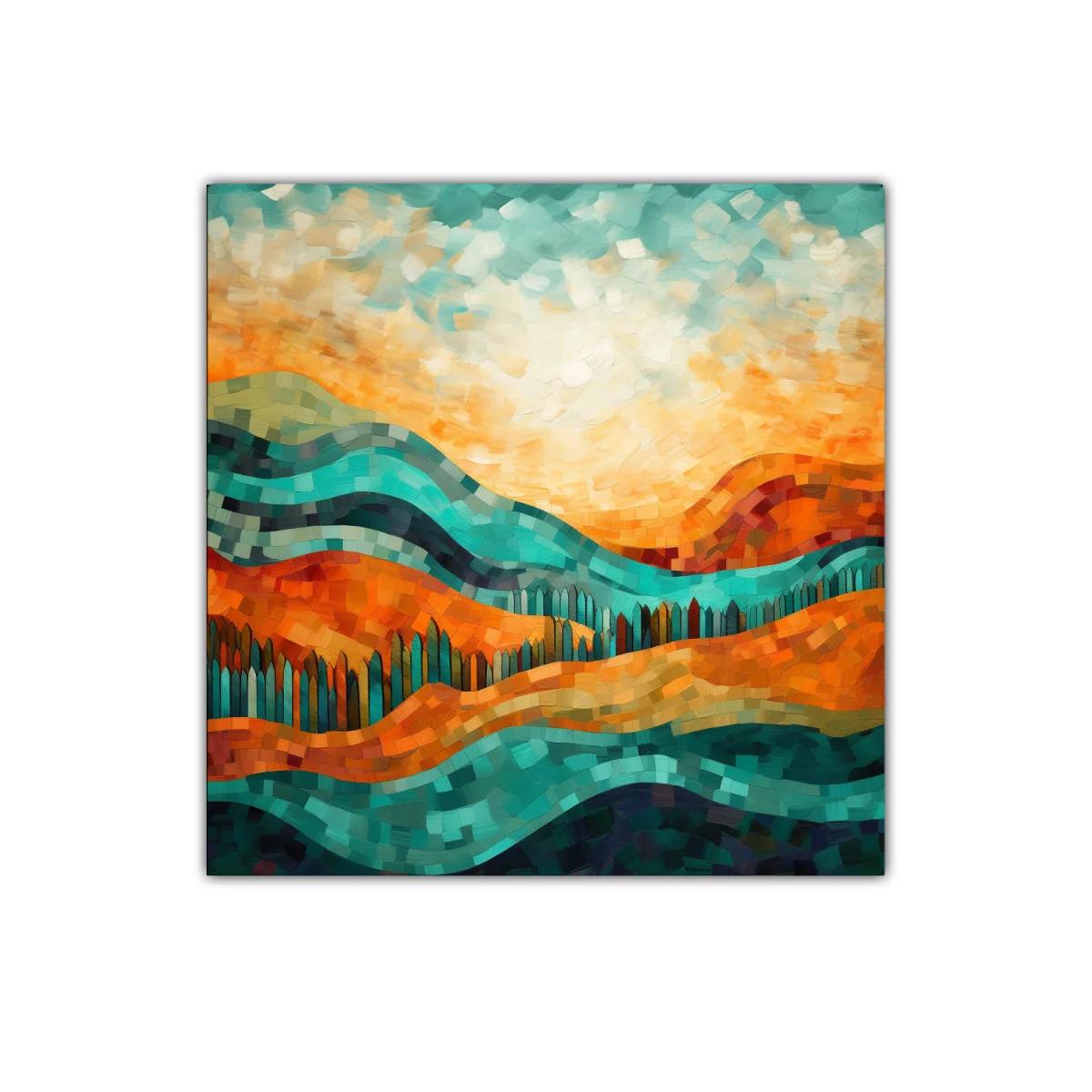 Paisaje abstracto con colinas vibrantes y cielo acogedor — miniatura 1