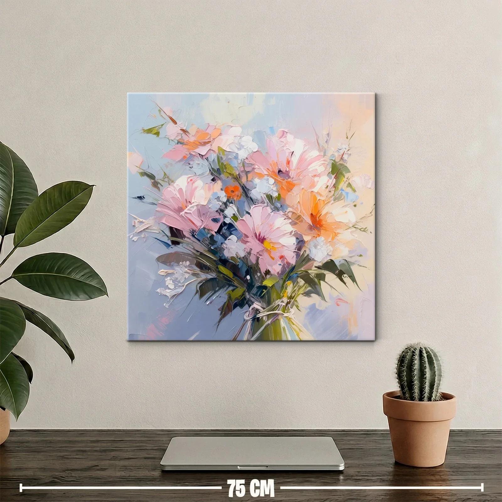 Ramo de flores vibrantes con tonos pastel y cálidos — miniatura 2