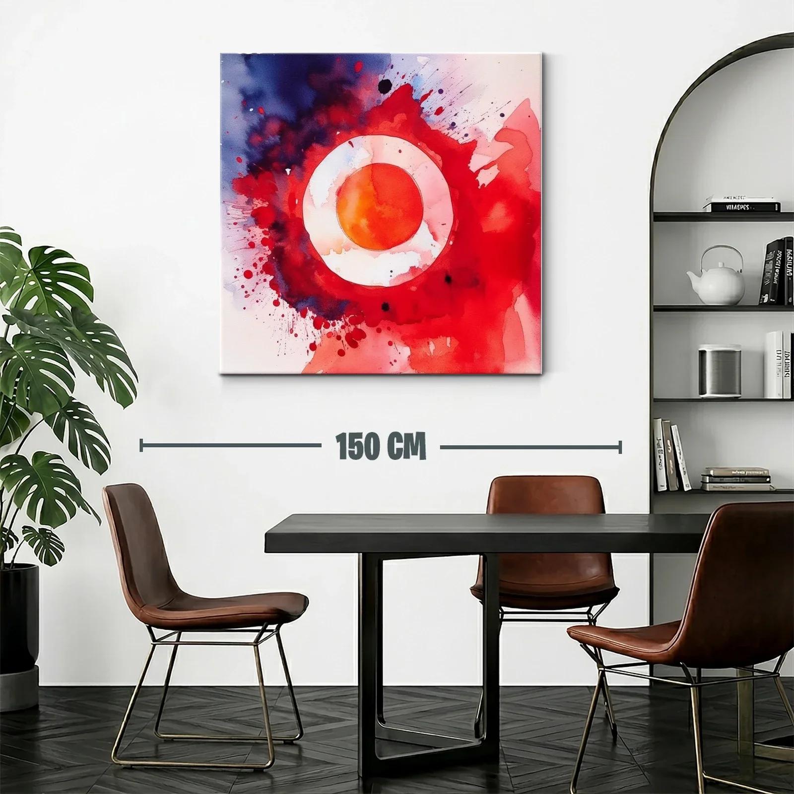Composición abstracta con círculos en tonos rojos vibrantes — miniatura 2