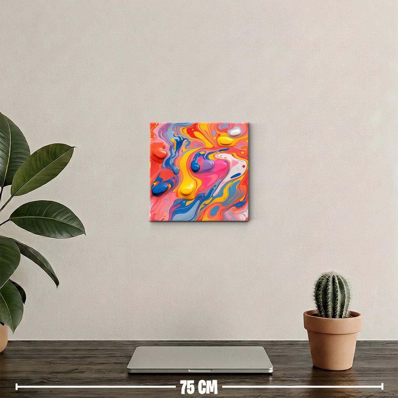 Cuadro abstracto con vibrantes colores vivos y dinámicos — miniatura 2