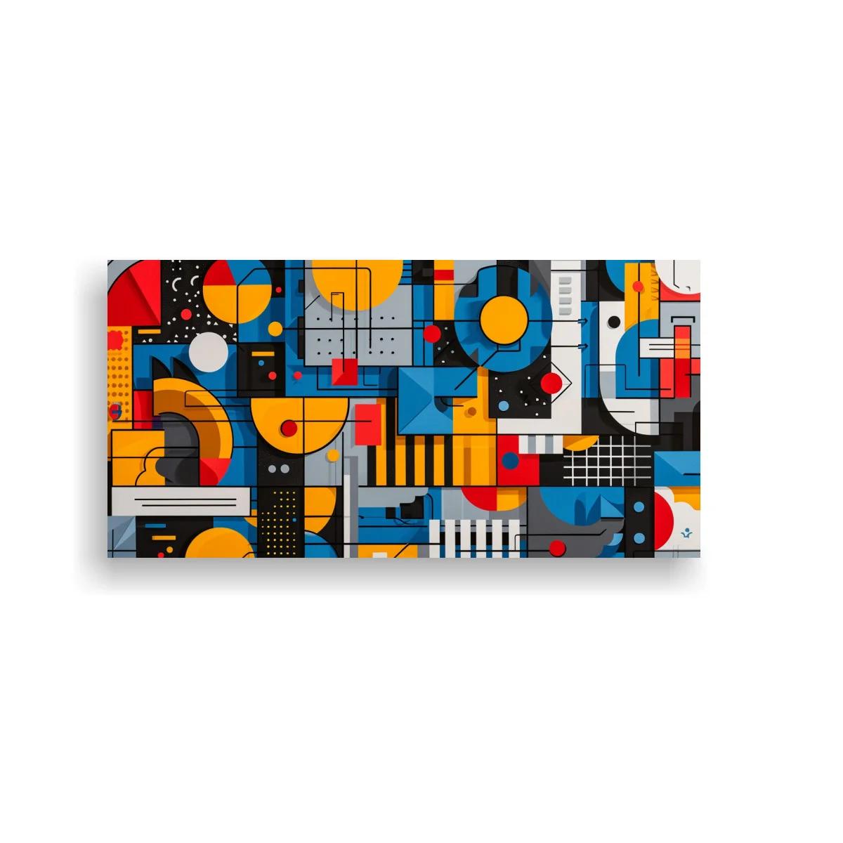 Cuadro mosaico geométrico denso con círculos y cuadrículas — imagen principal