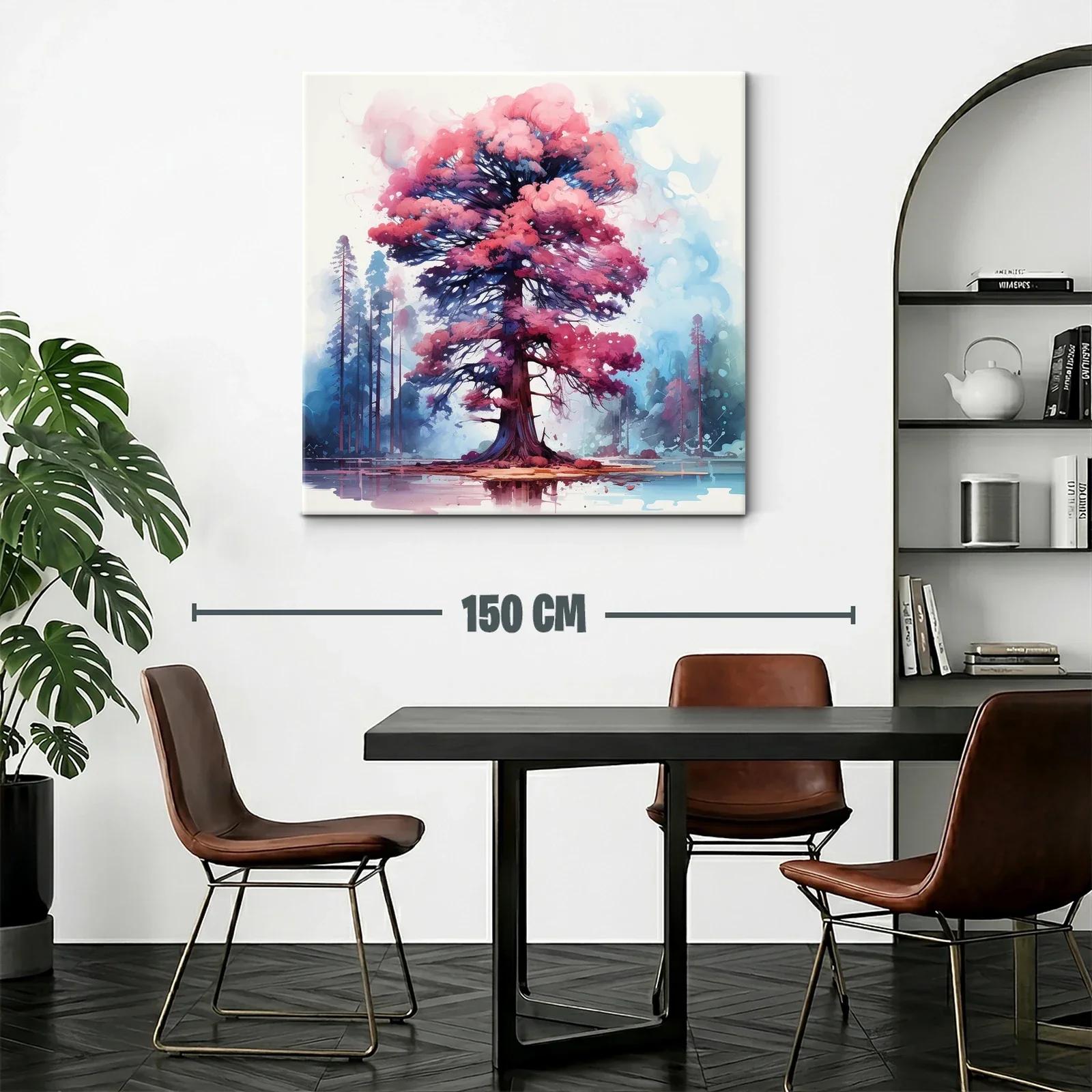 Árbol vibrante con follaje en tonos rosa y azul — miniatura 2
