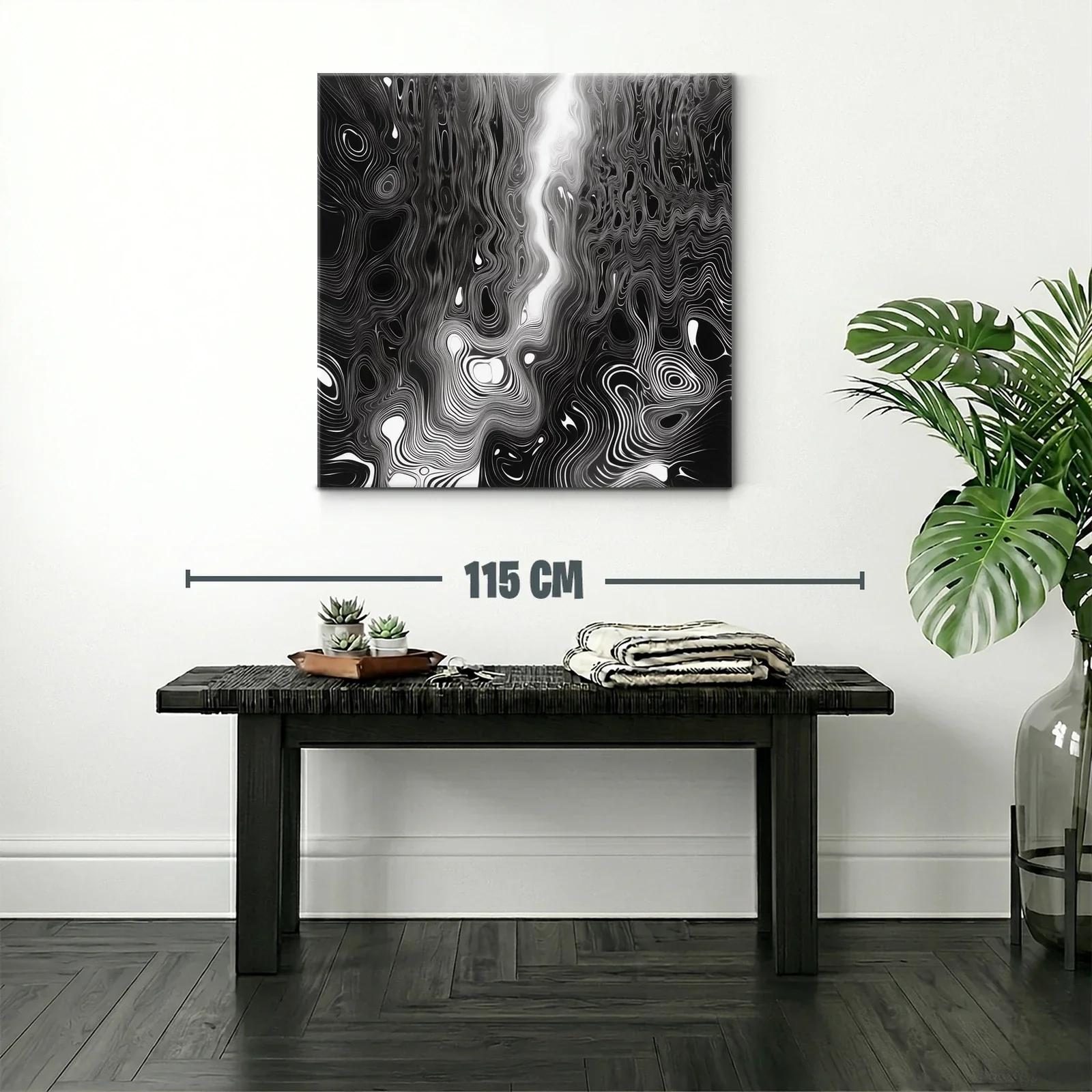 Diseño abstracto en blanco y negro con líneas onduladas — miniatura 2