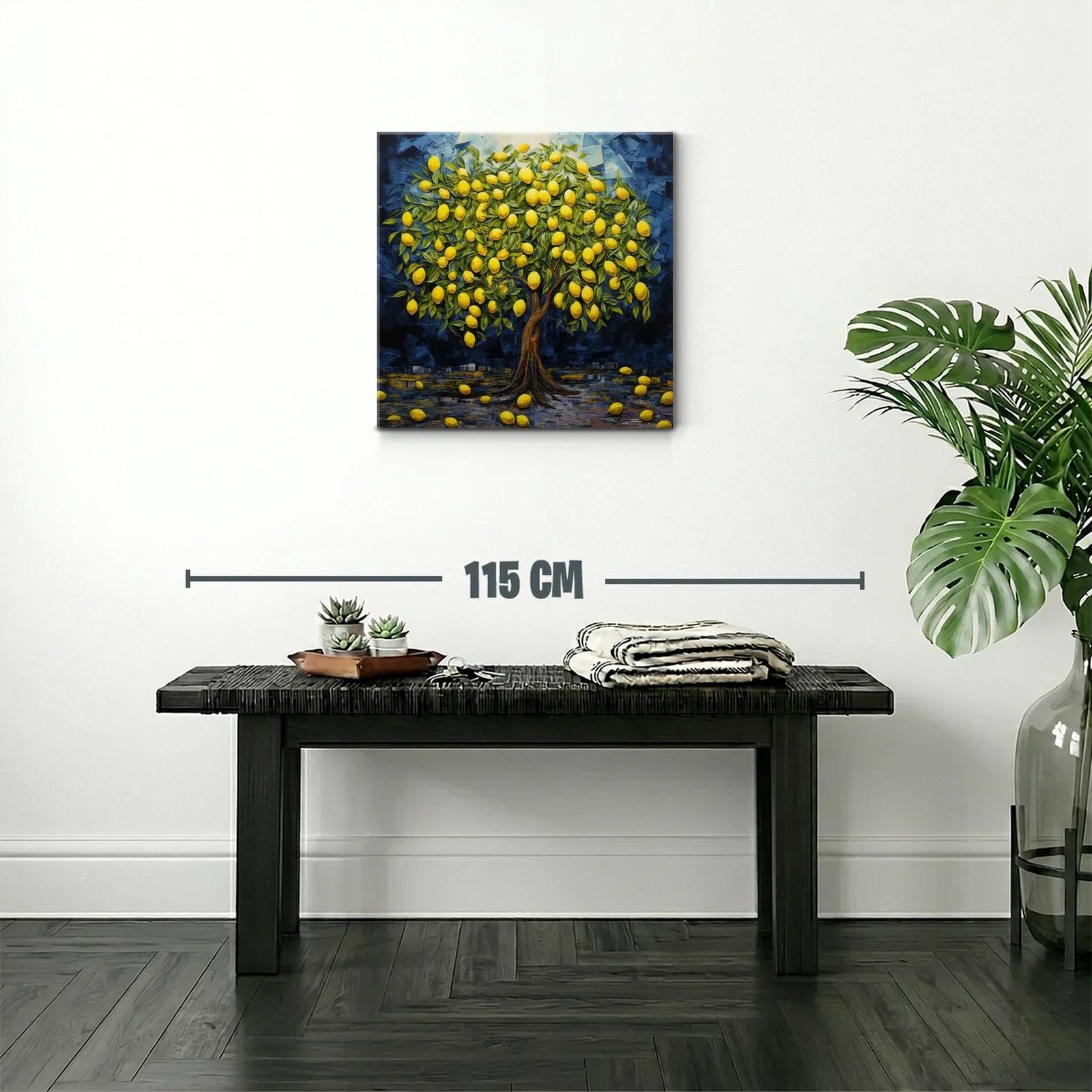 Árbol cargado de limones en tono vibrante azul noche — miniatura 2