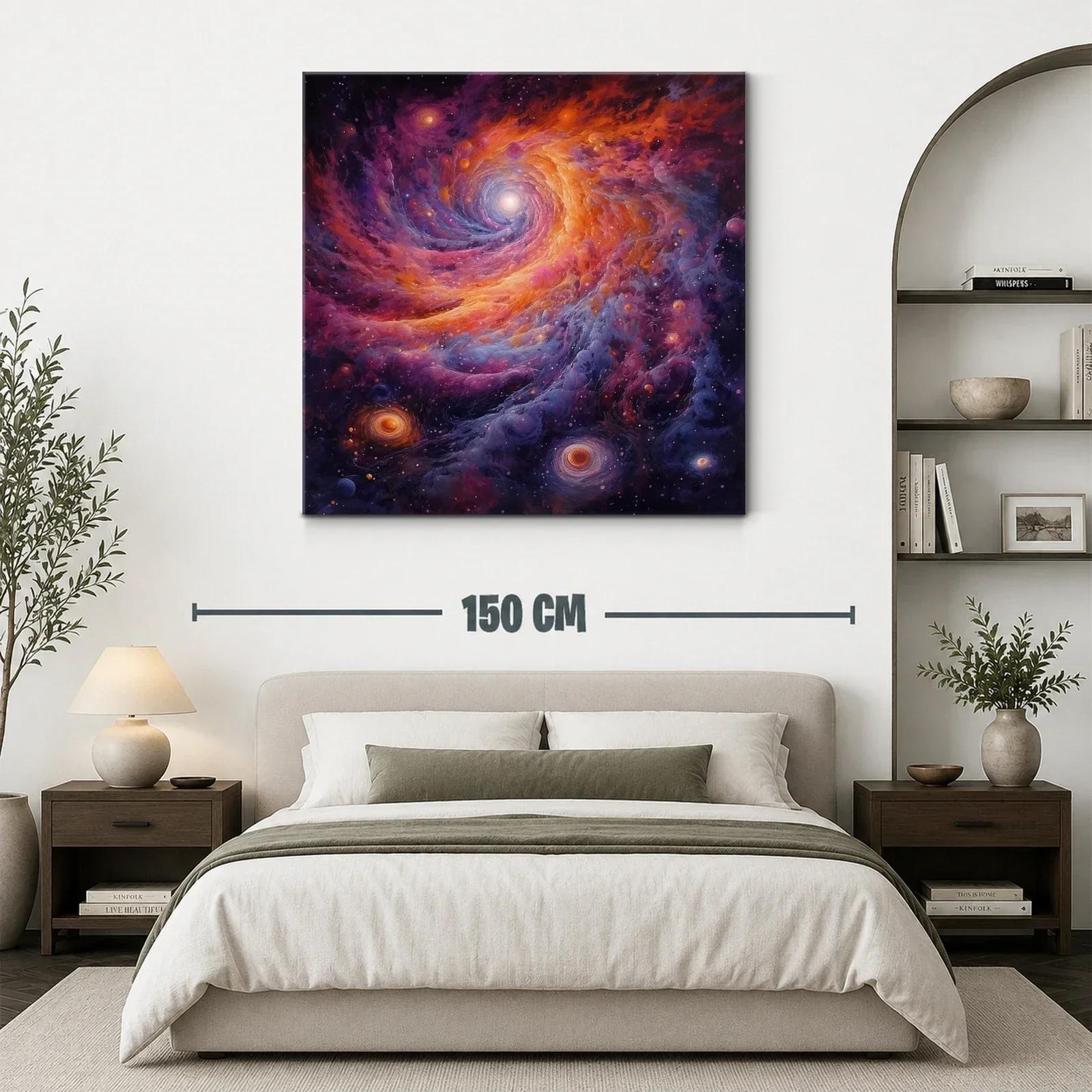 Cuadro abstracto de galaxia vibrante en espiral cósmica — miniatura 3