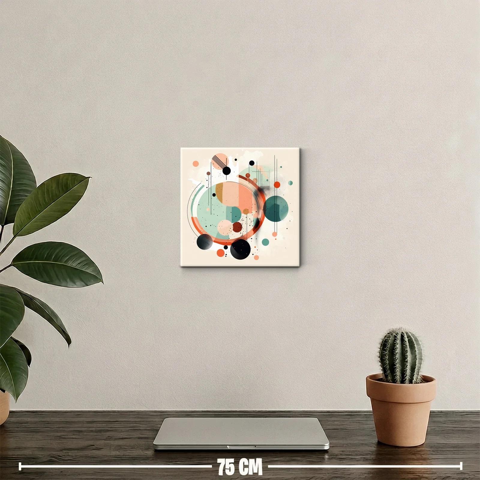 Composición abstracta con círculos y líneas en tonos suaves — miniatura 2