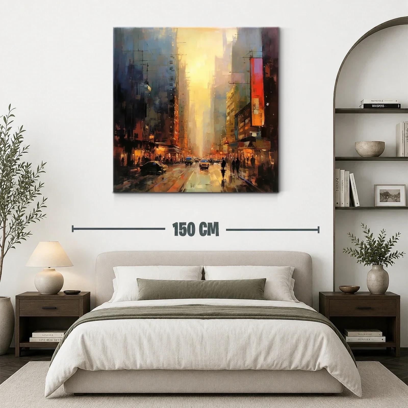 Atardecer urbano con luces cálidas en ciudad vibrante — miniatura 3