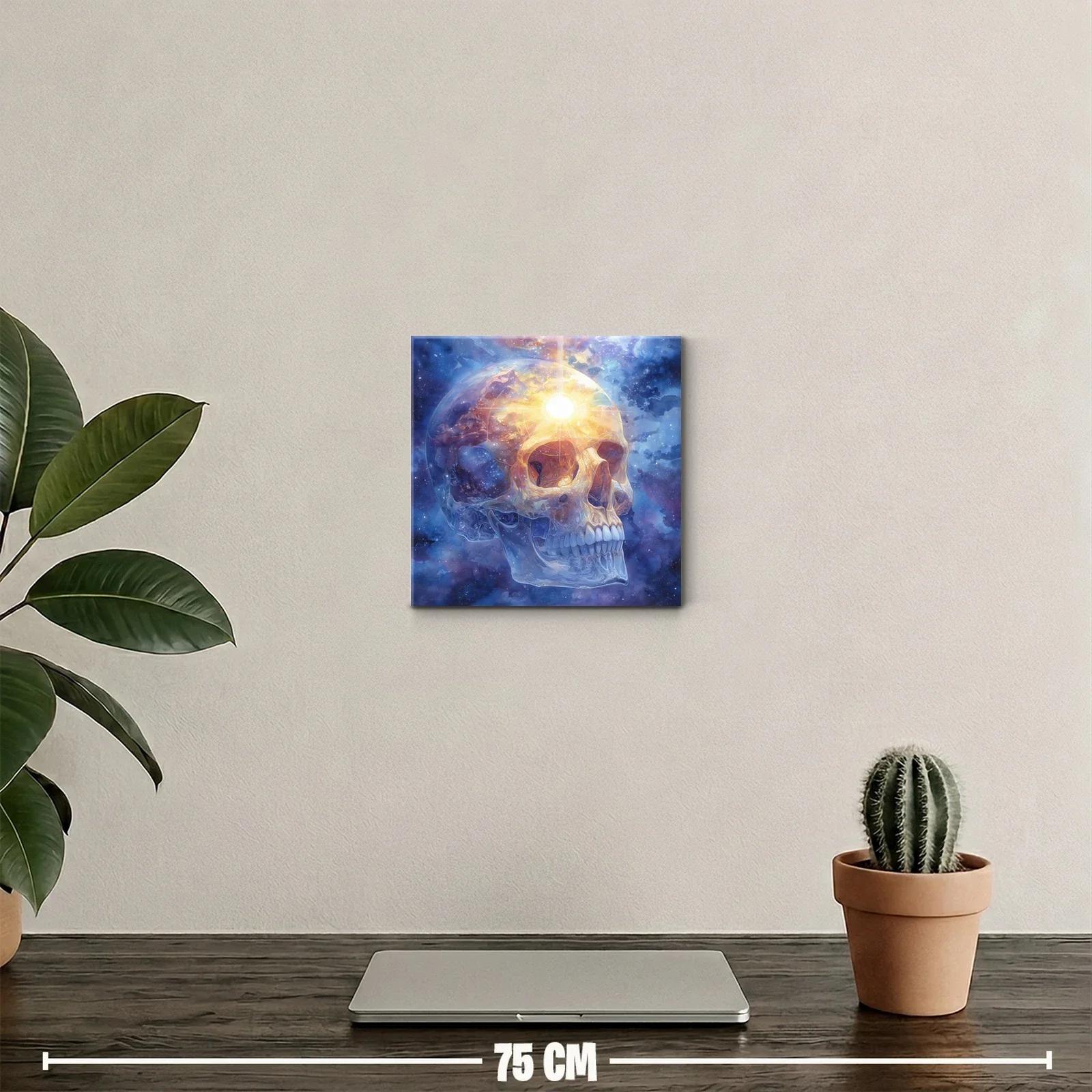 Calavera luminosa en universo cósmico vibrante — miniatura 2