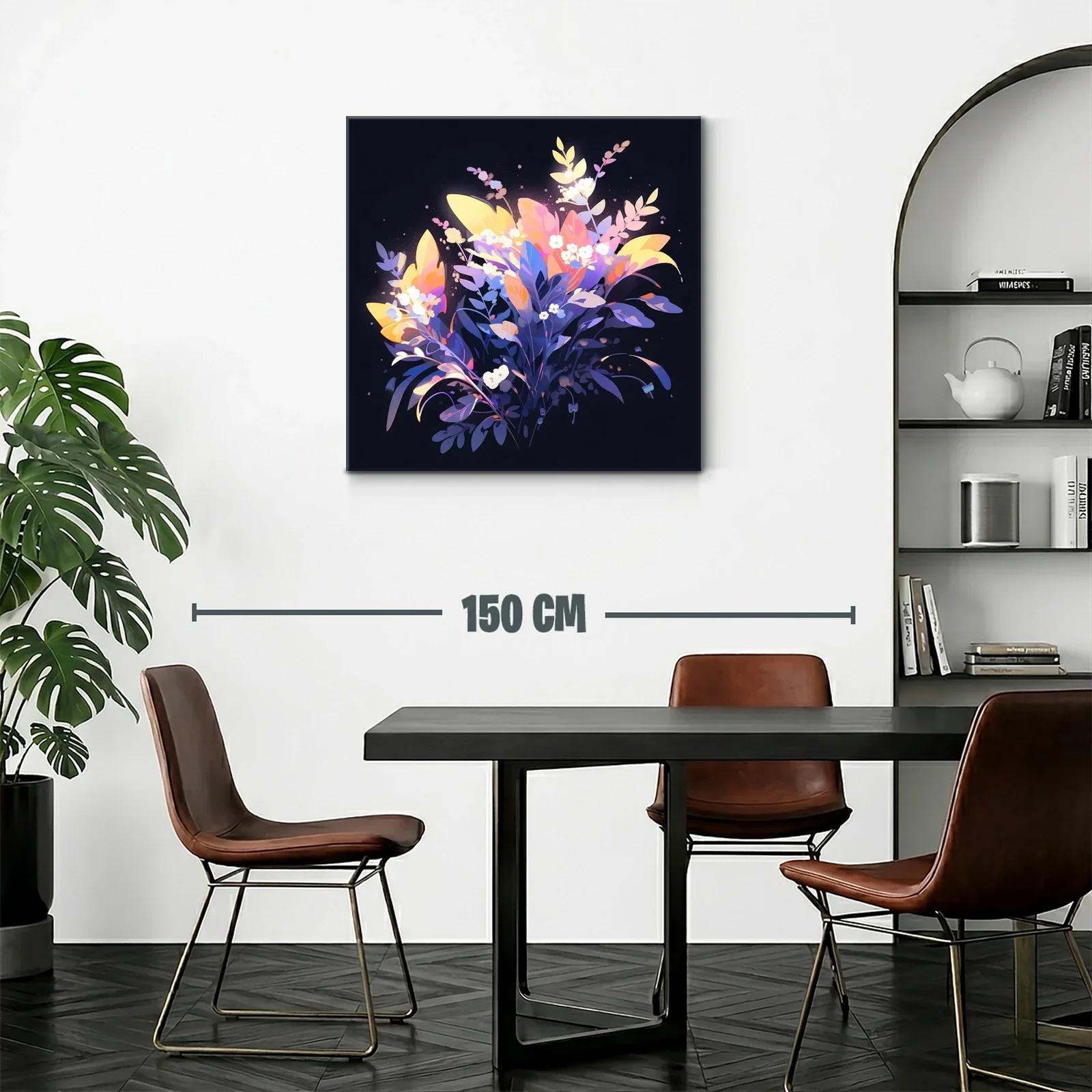 Ramo de flores iluminadas con tonos cálidos y fríos — miniatura 2