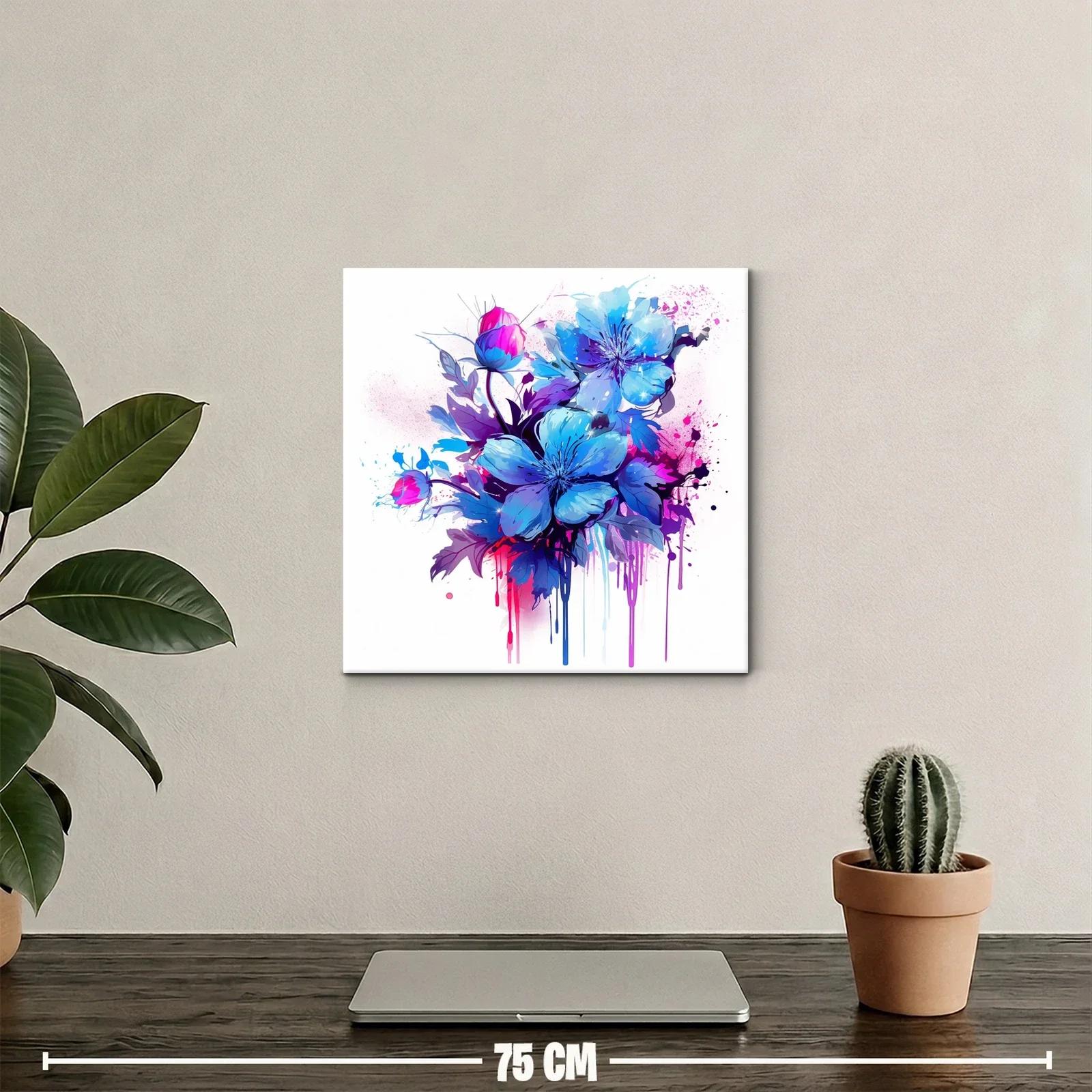 Ramo vibrante de flores azules con acentos fucsia — miniatura 2