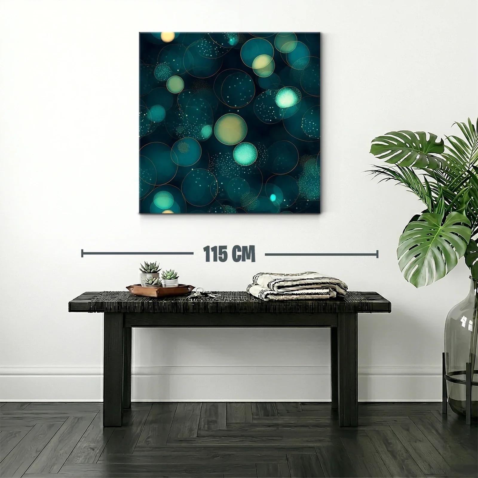 Composición abstracta de círculos brillantes en tonos azul y verde — miniatura 2