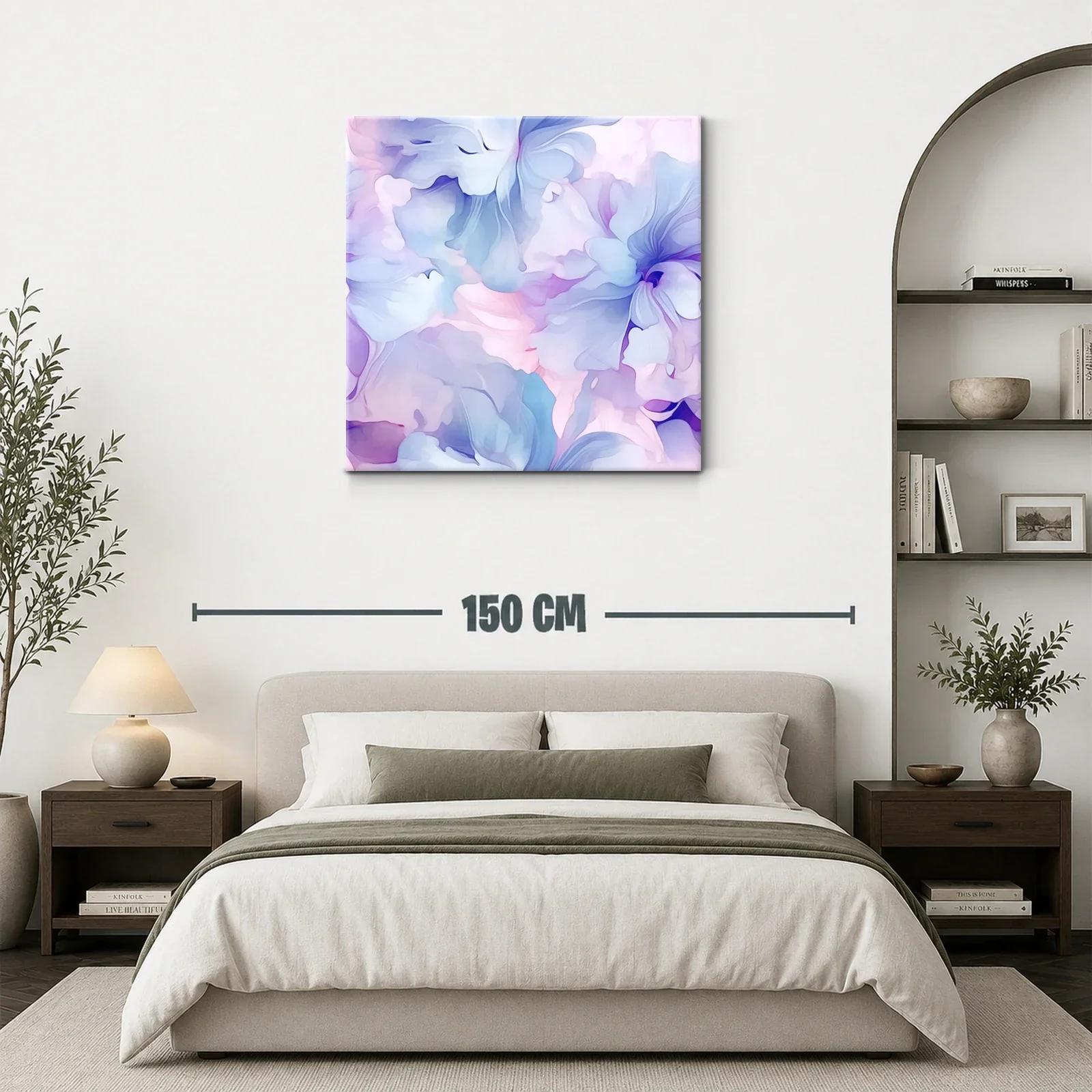 Cuadro floral abstracto en tonos pastel suaves — miniatura 3