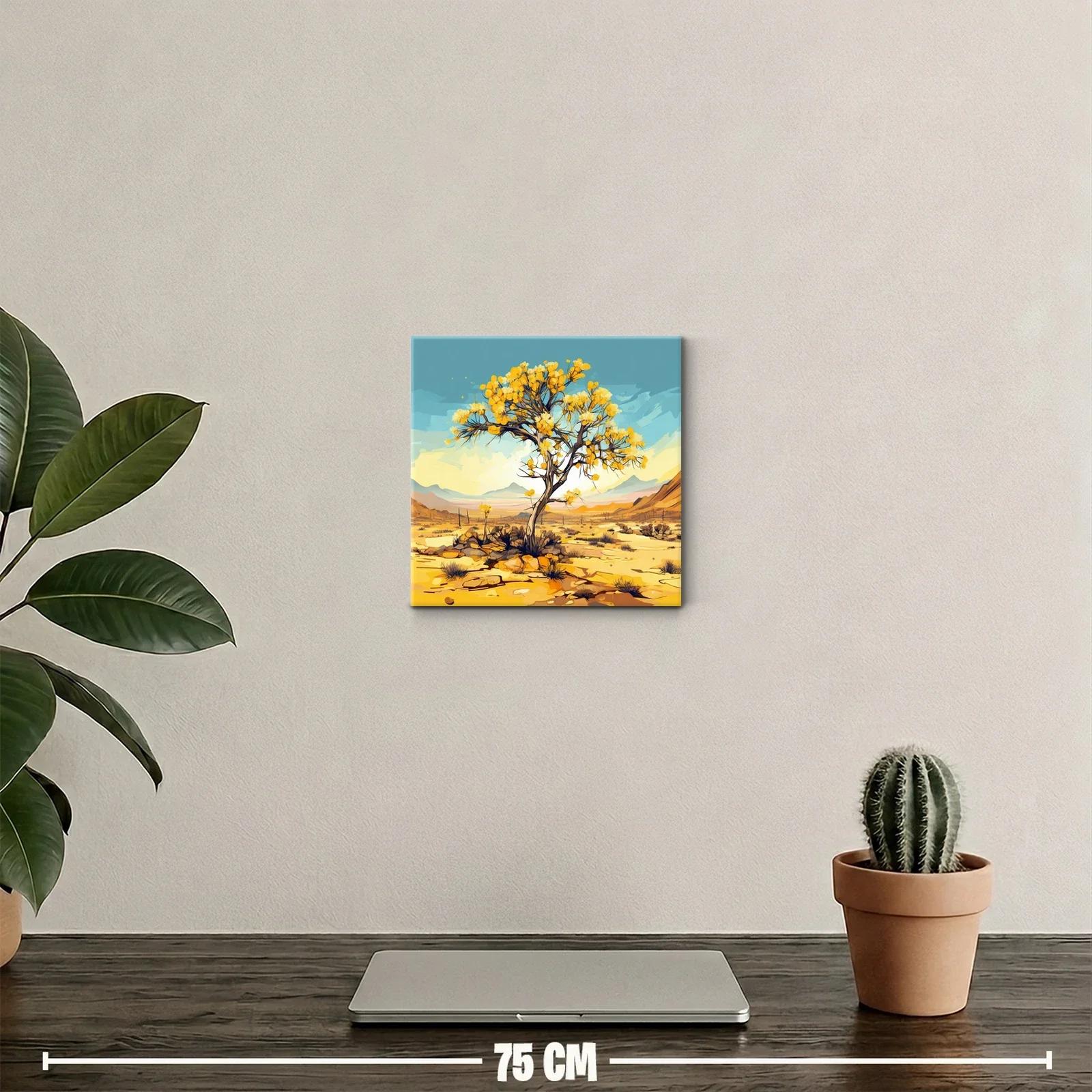 Árbol amarillo en paisaje desértico vibrante — miniatura 2
