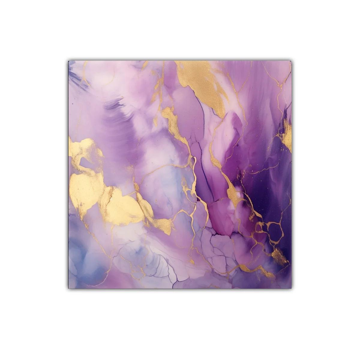 Composición abstracta en tonos violetas con reflejos dorados — miniatura 1