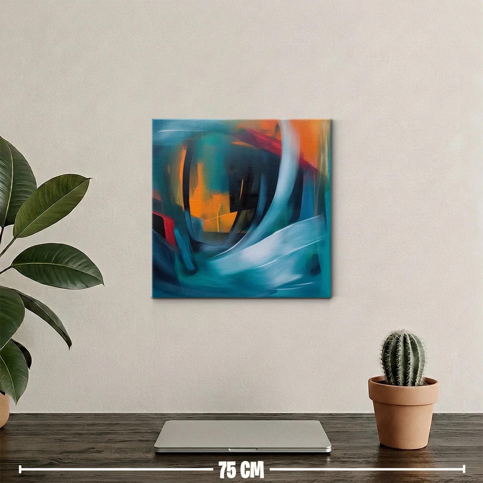 Cuadro abstracto con formas fluidas y tonos vibrantes — miniatura 2