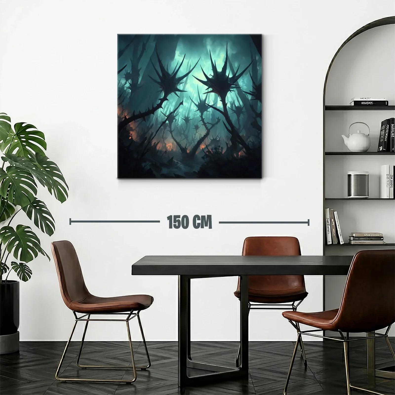Paisaje oscuro con formas espinosas y luz tenebrosa — miniatura 2