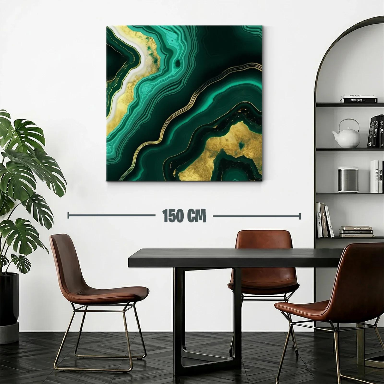 Diseño abstracto tonos verdes con detalles dorados elegantes — miniatura 2