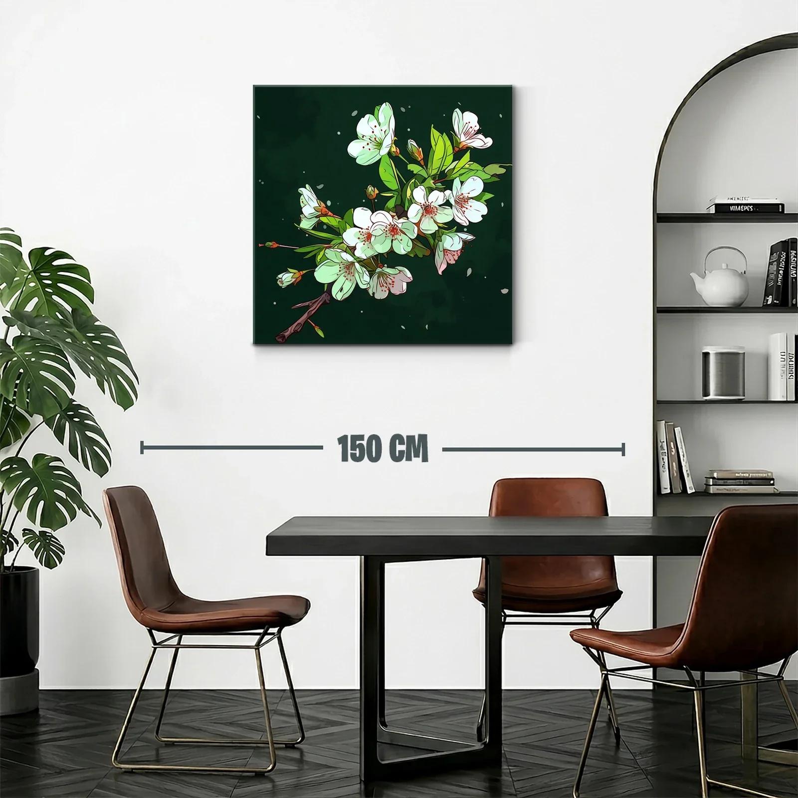 Elegant rama de flores blancas sobre fondo oscuro — miniatura 2