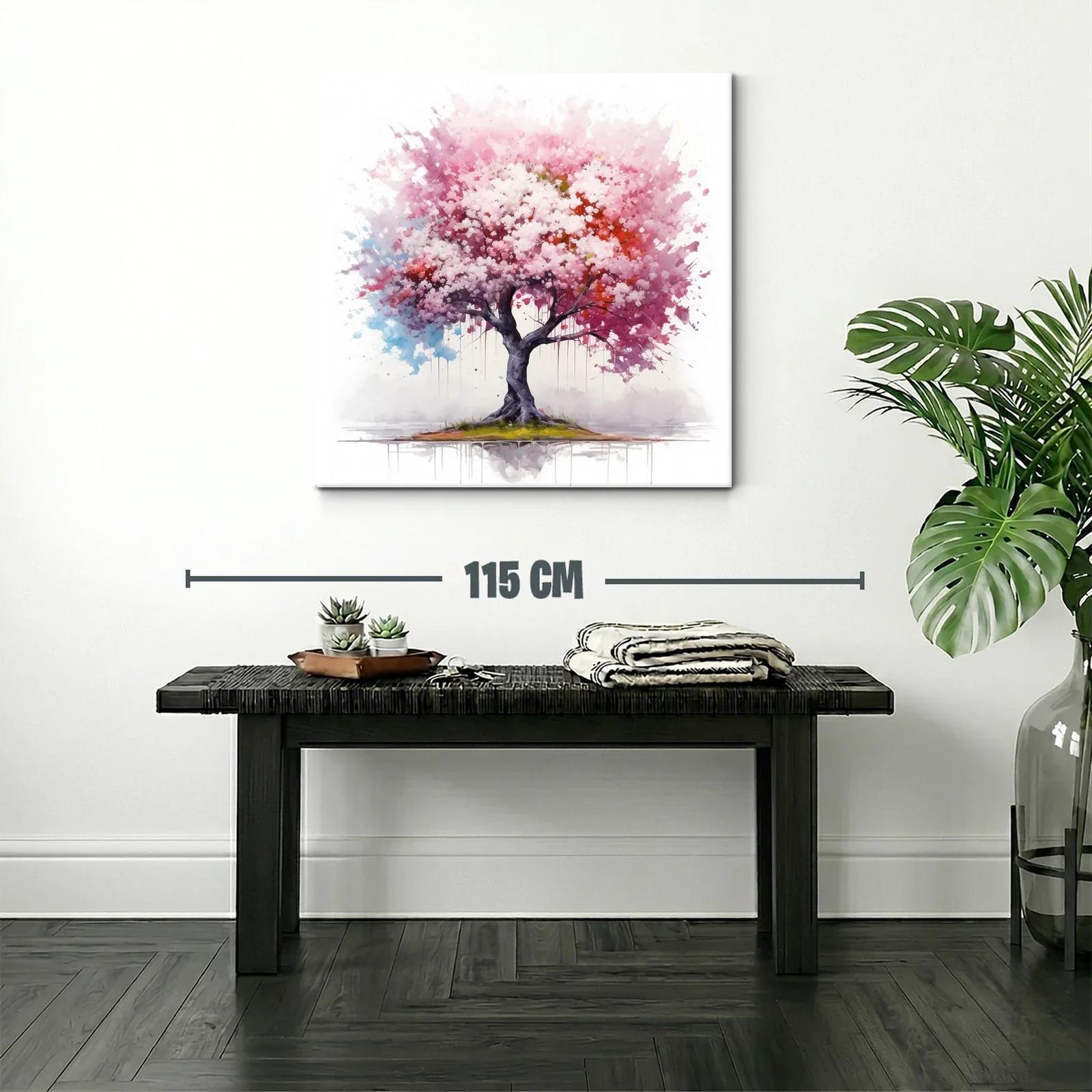 Árbol floreciente con tonos rosa y rojo vibrantes — miniatura 2