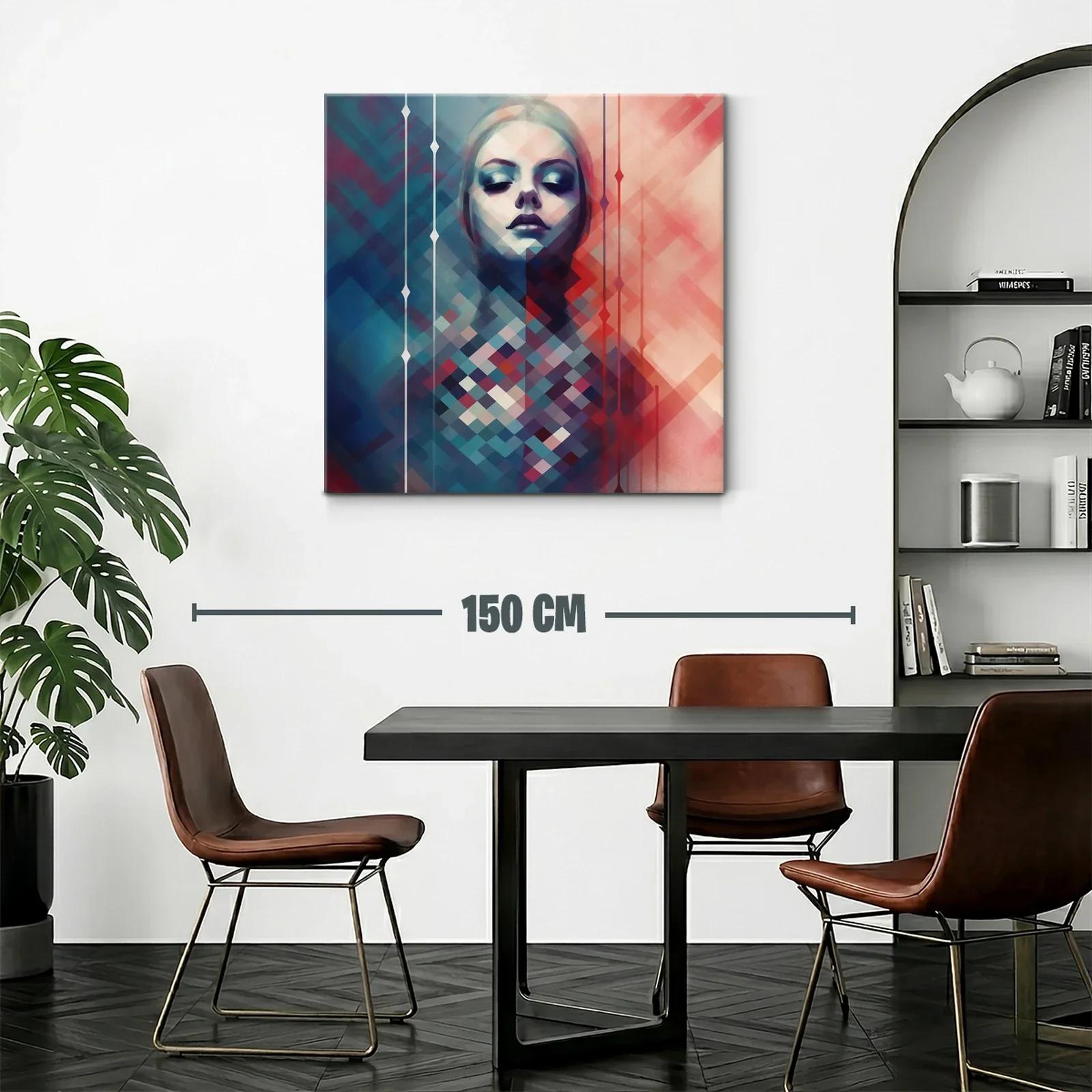Retrato abstracto de mujer con tonos fríos y cálidos — miniatura 2