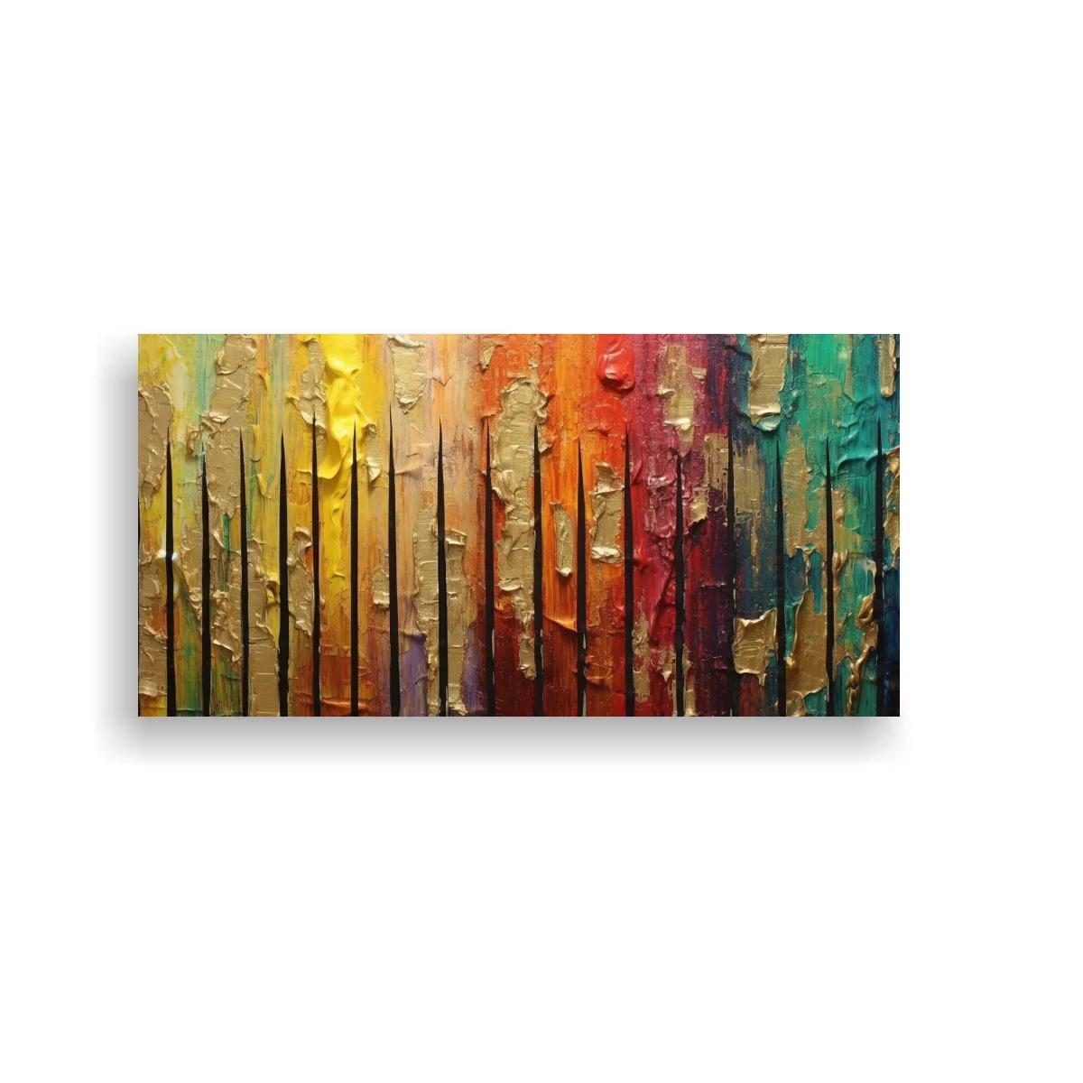 Cuadro textura abstracta en relieve con franjas irregulares — imagen principal