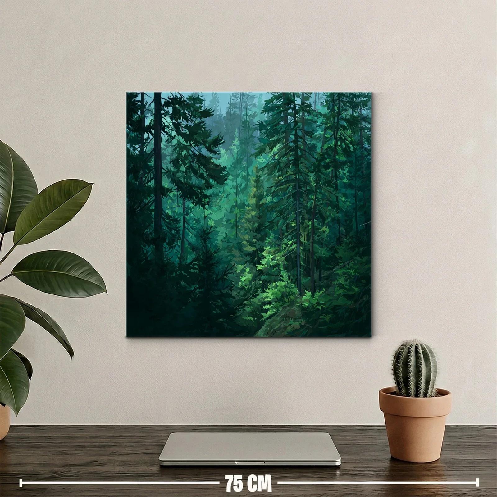 Bosque frondoso en tonos verdes y azules concentrados — miniatura 2