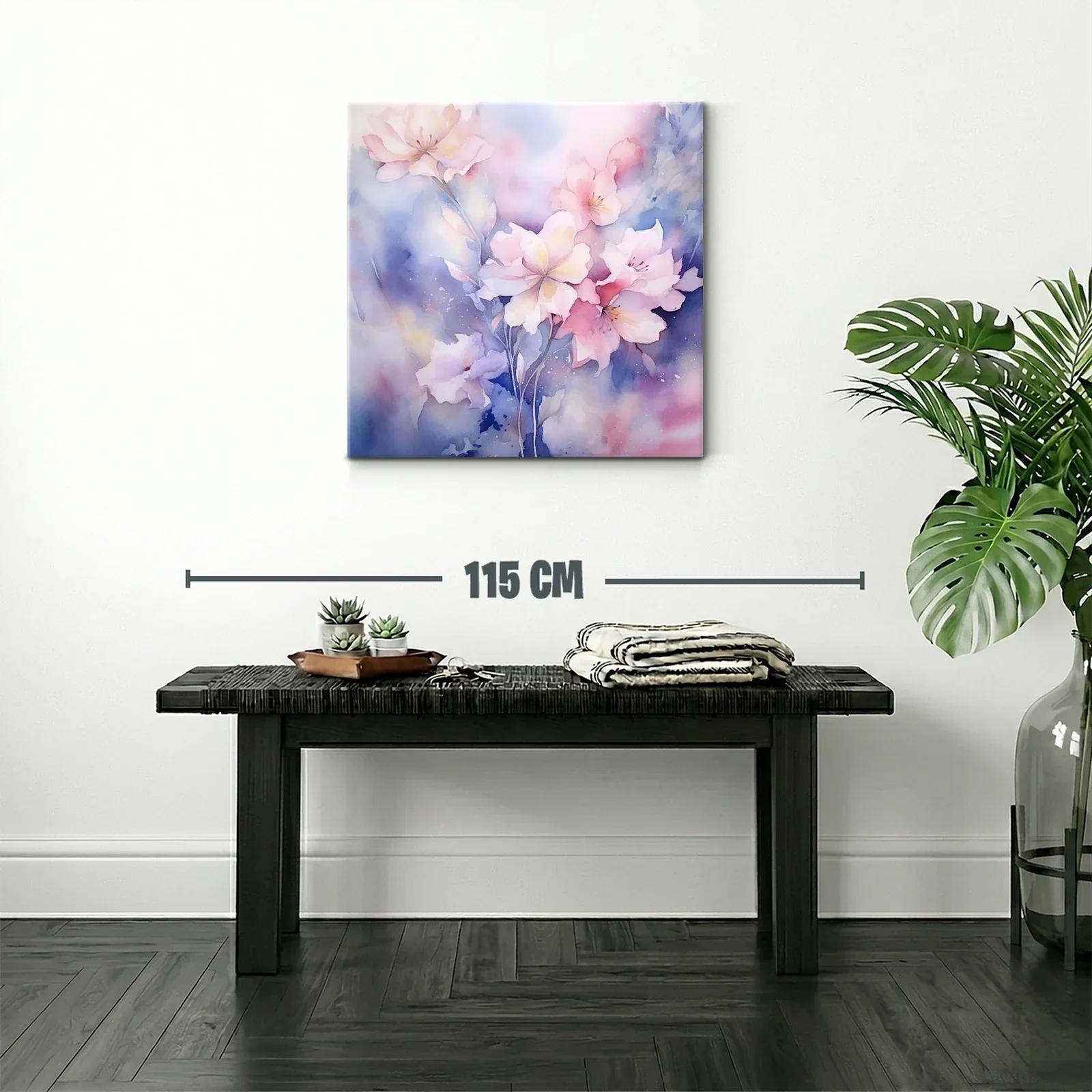 Cuadro floral en tonos suaves con efecto acuarela — miniatura 2