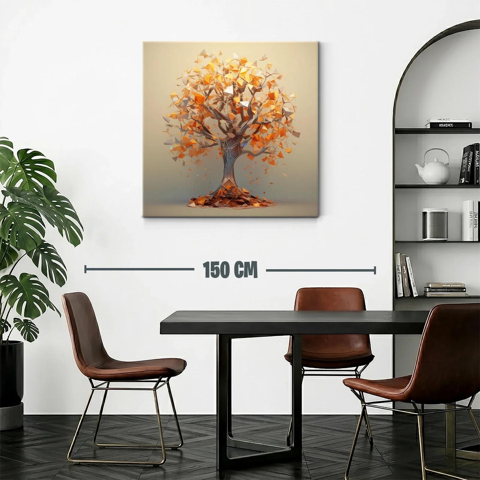 Árbol abstracto en tonos cálidos y dorados — miniatura 2