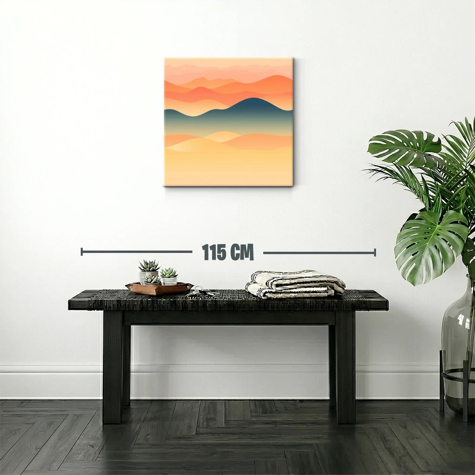 Paisaje abstracto con montañas y degradado cálido — miniatura 2