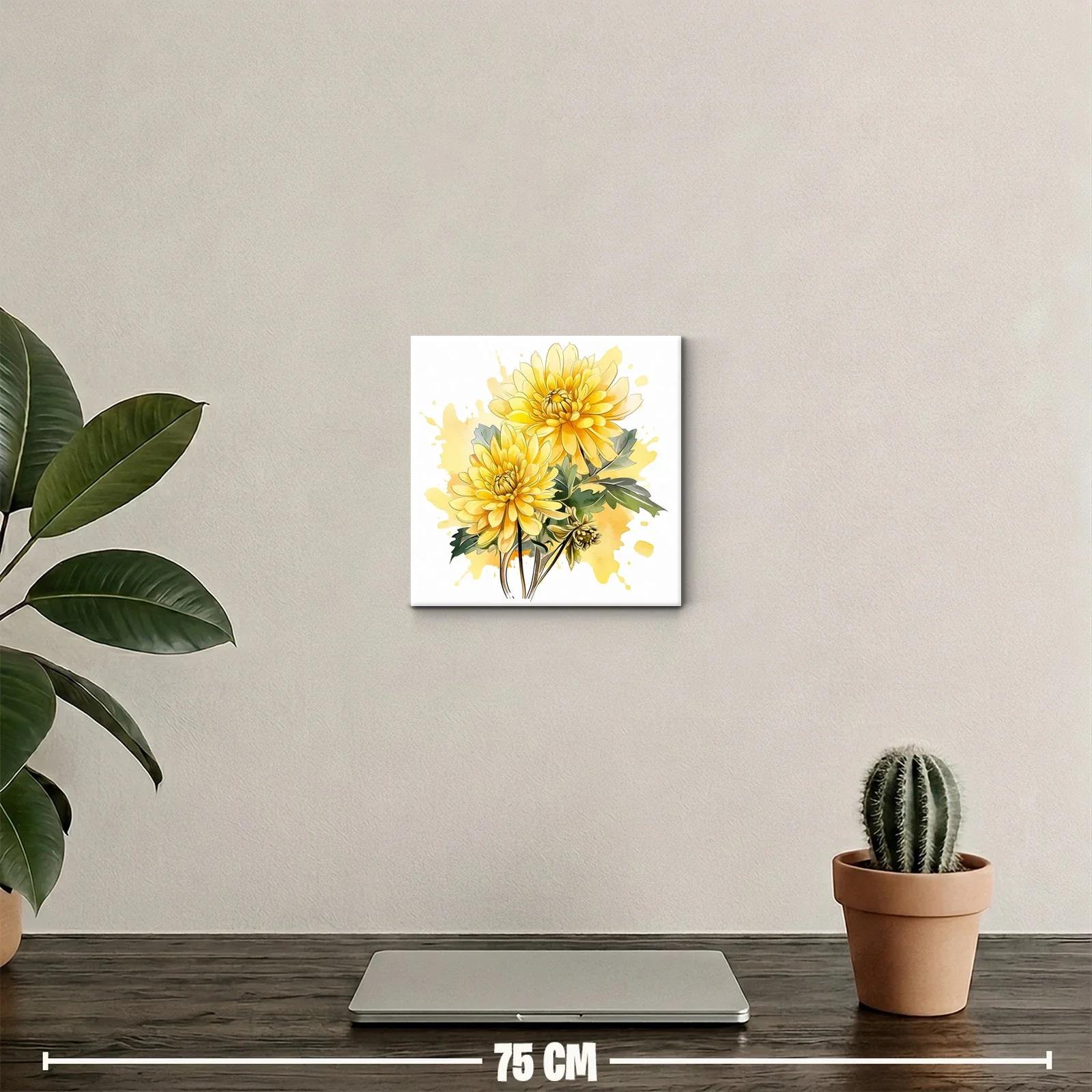 Cuadro decorativo con flores amarillas vibrantes y frescas — miniatura 2